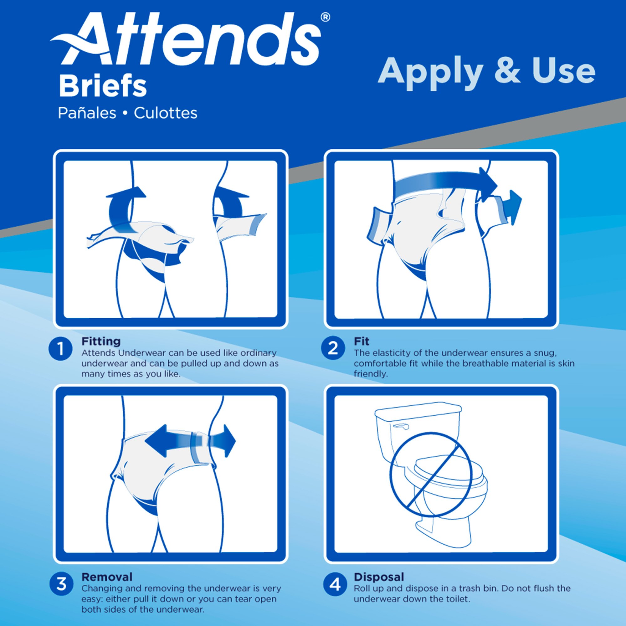 Attends® Advanced Briefs, Large - Image 7