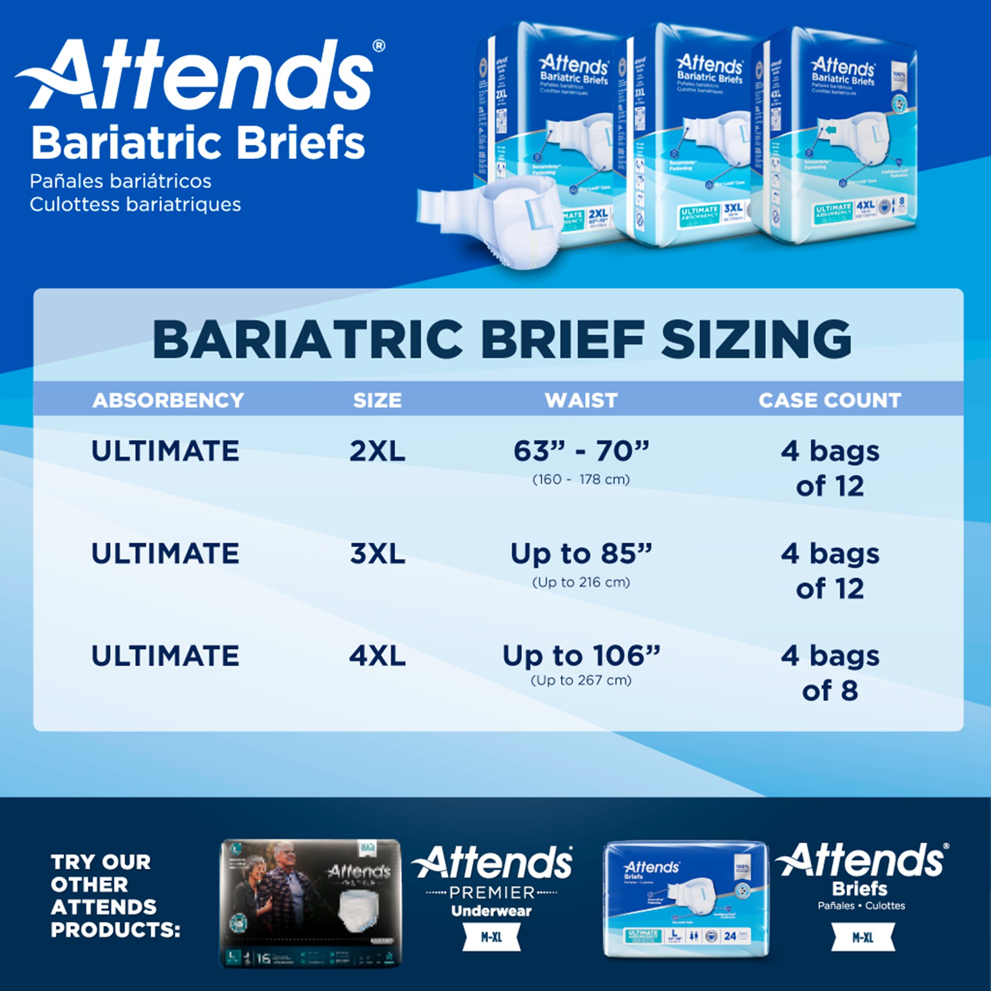 Attends® Bariatric Briefs, 3X-Large - Image 6