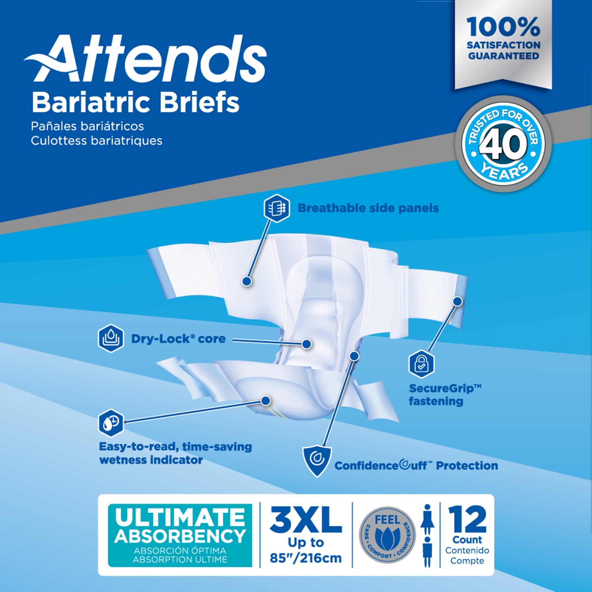 Attends® Bariatric Briefs, 3X-Large - Image 8