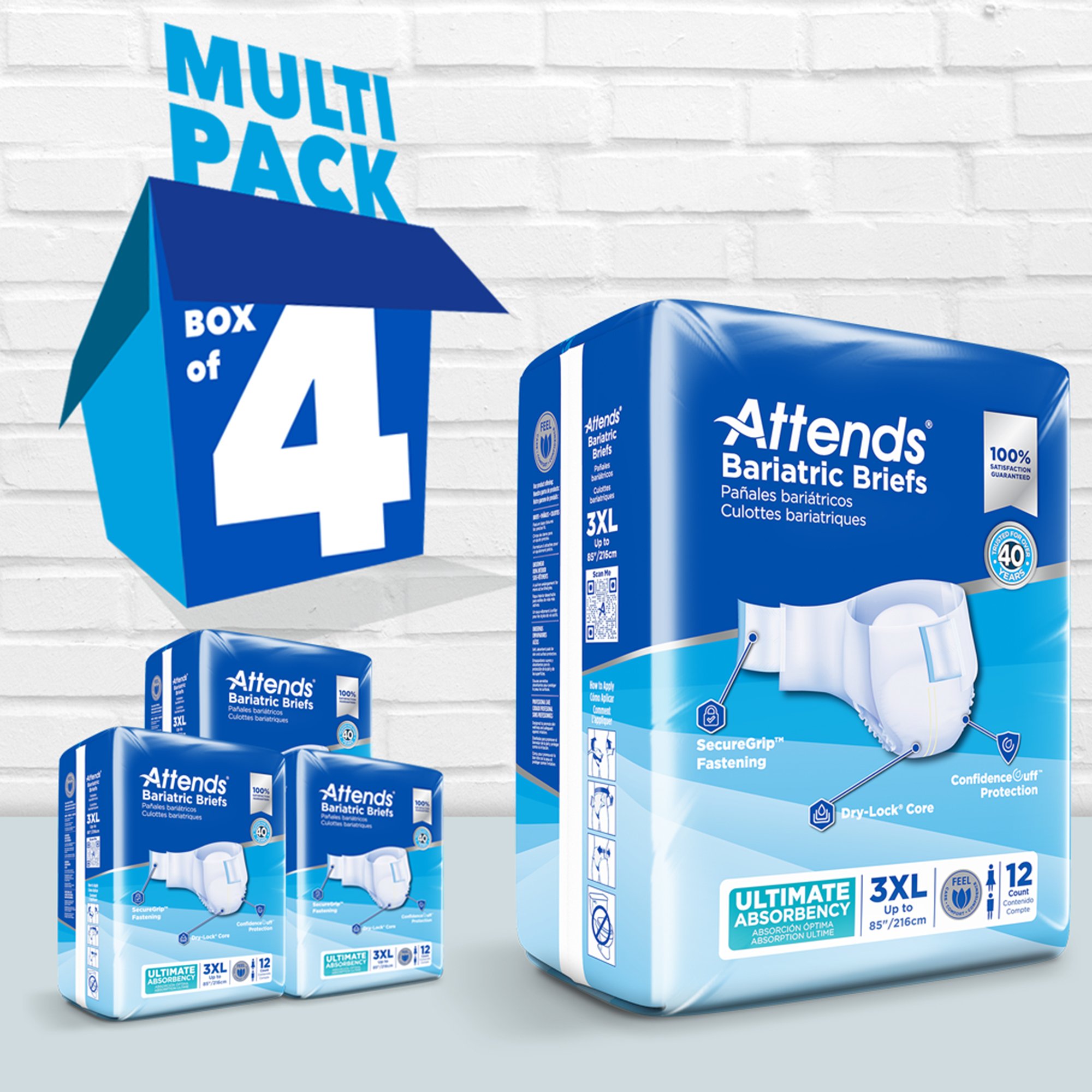 Attends® Bariatric Briefs, 3X-Large - Image 5