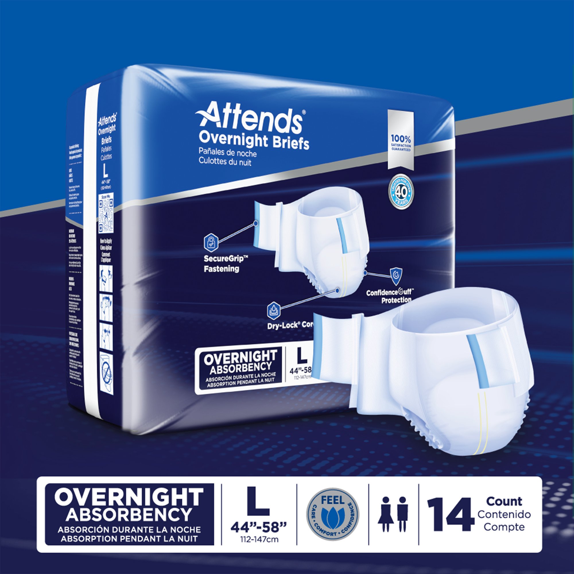 Attends® Briefs with Overnight Protection, Large - Image 8