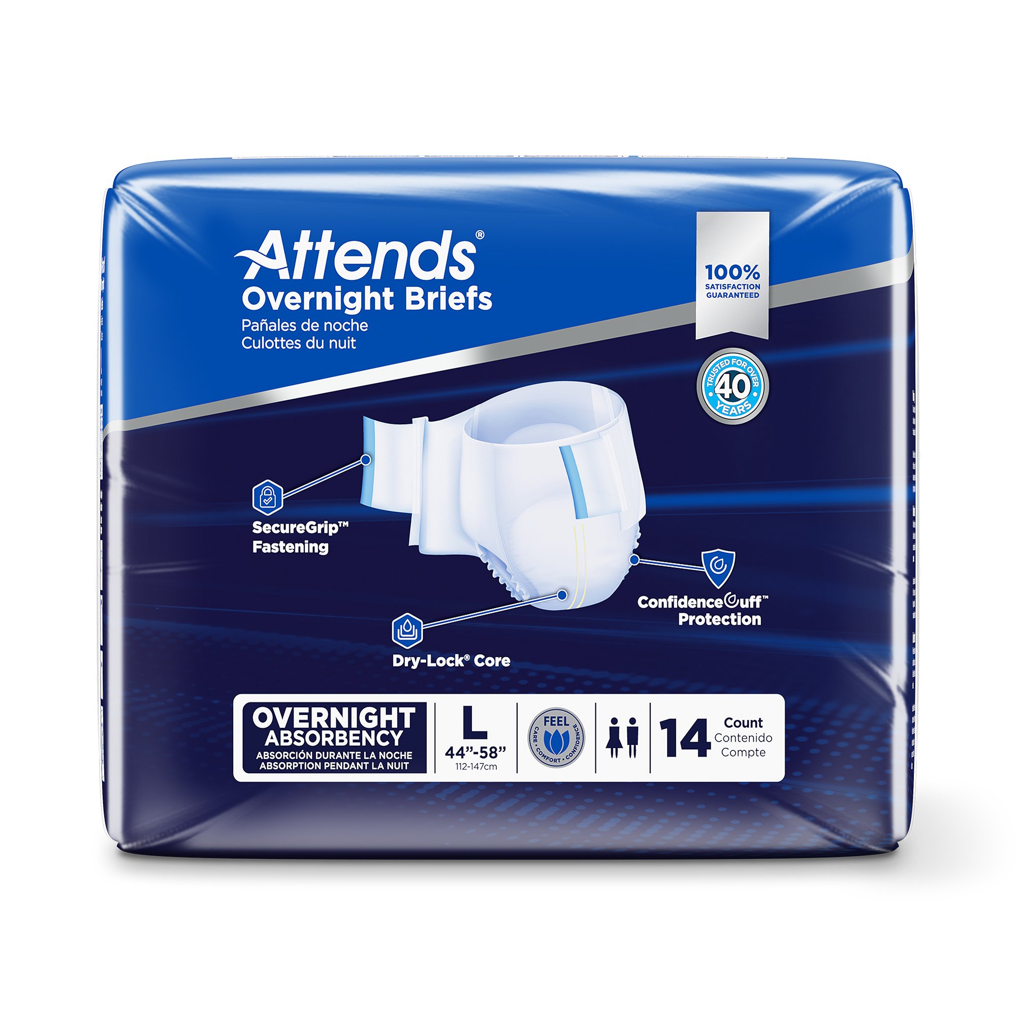 Attends® Briefs with Overnight Protection, Large - Image 2