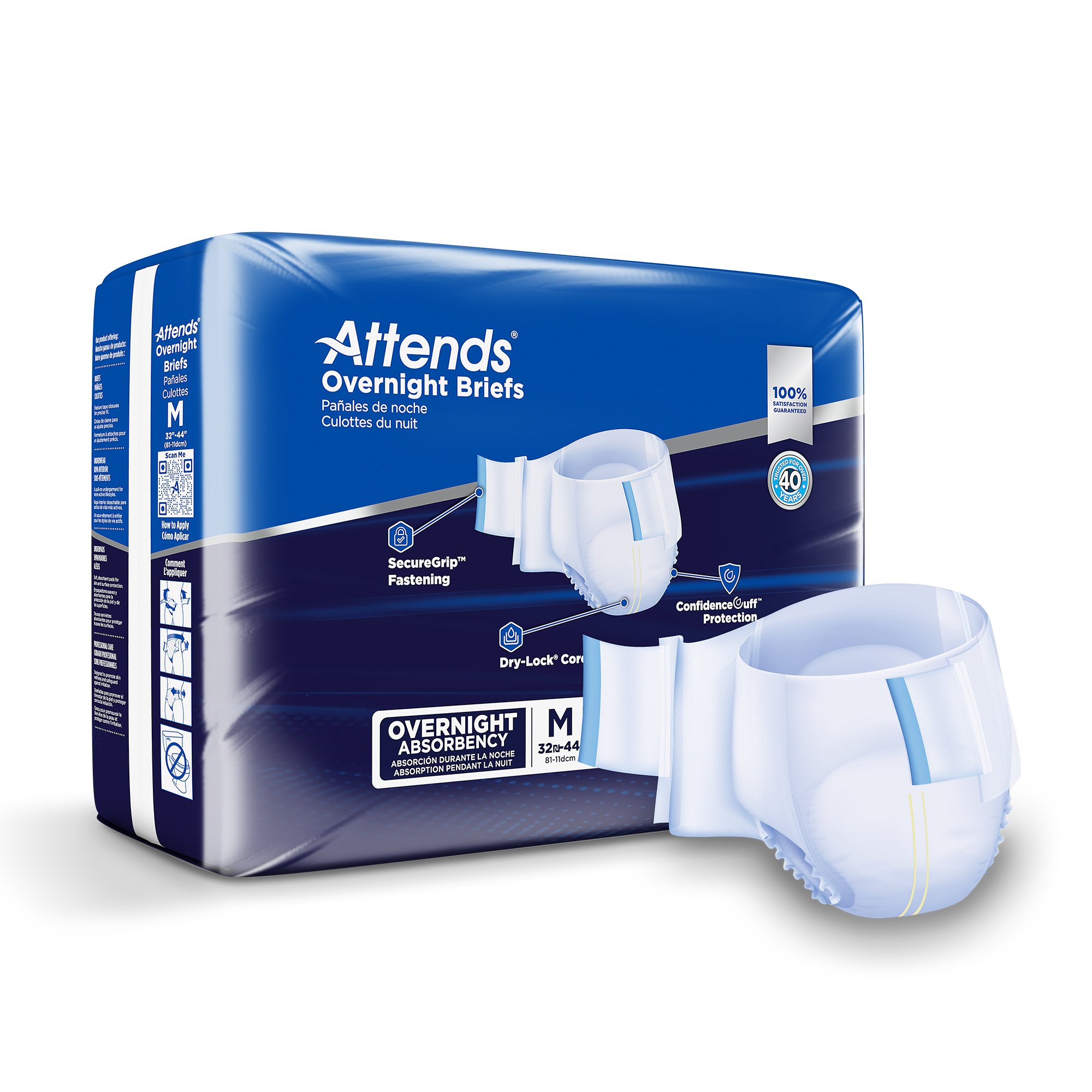Attends® Briefs with Overnight Protection, Medium