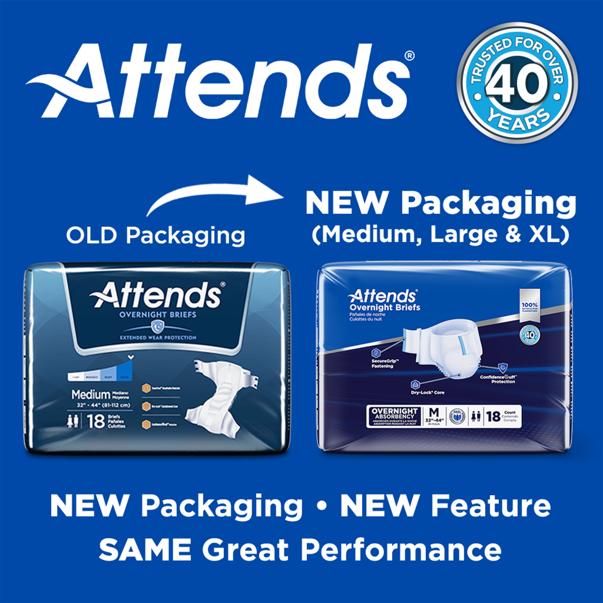 Attends® Briefs with Overnight Protection, Medium - Image 3