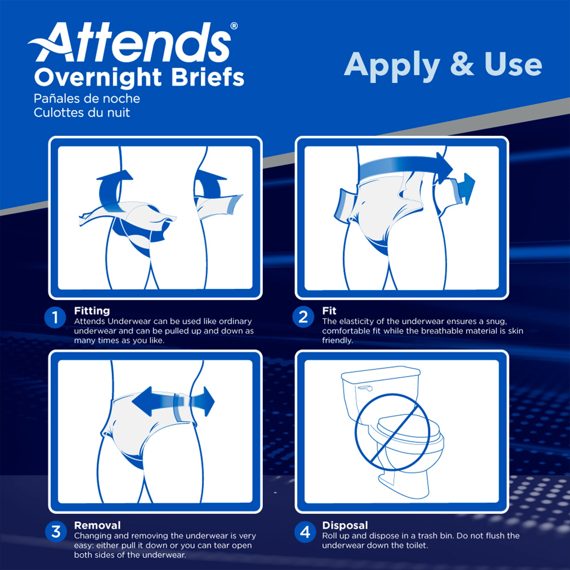 Attends® Briefs with Overnight Protection, Medium - Image 5
