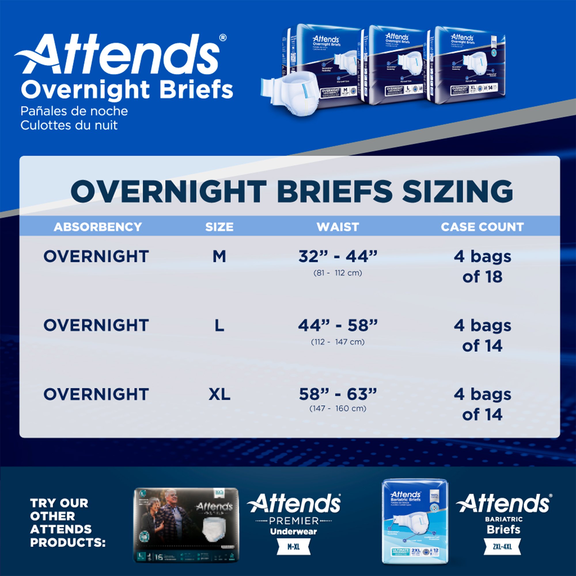 Attends® Briefs with Overnight Protection, Medium - Image 6