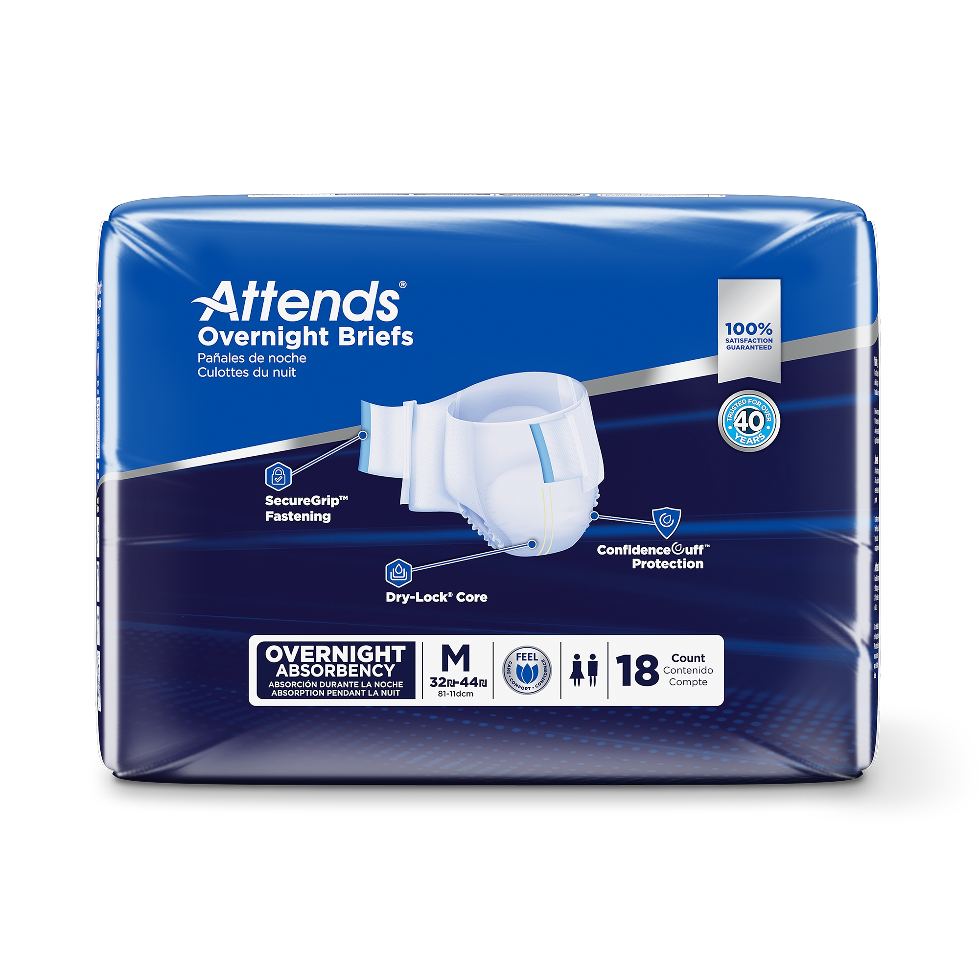 Attends® Briefs with Overnight Protection, Medium - Image 2