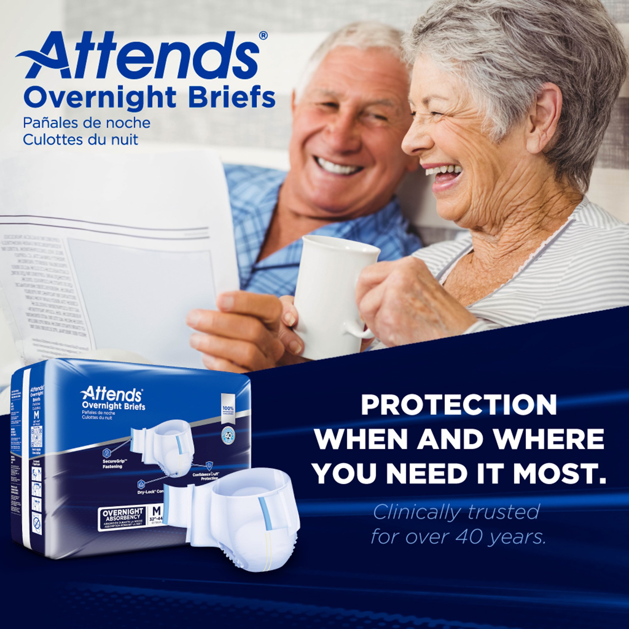 Attends® Briefs with Overnight Protection, Medium - Image 9