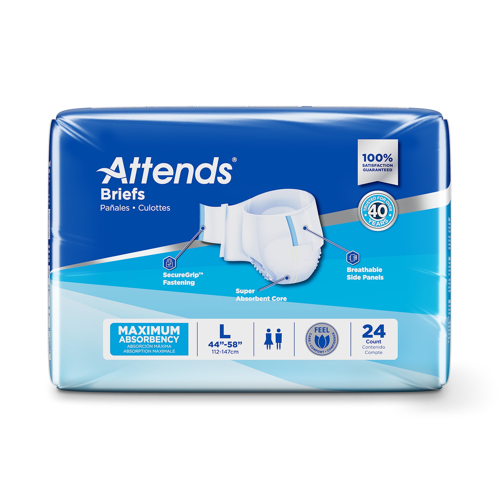 Attends® Briefs, Adult, Large, Heavy Absorbency, Disposable - Image 3