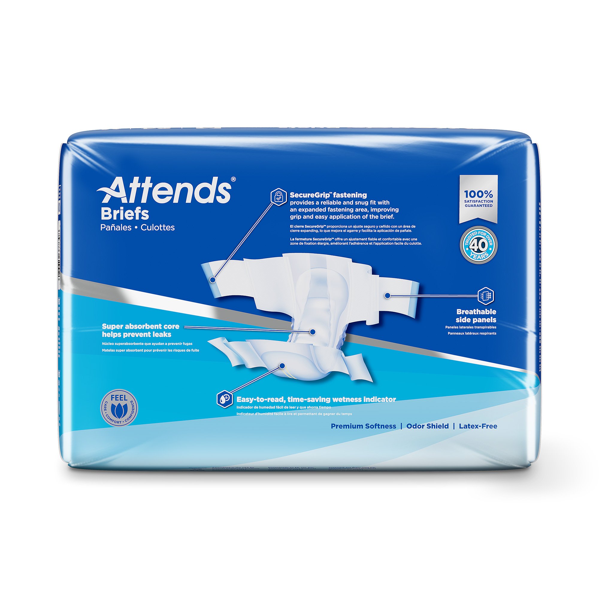 Attends® Briefs, Adult, Medium, Heavy Absorbency, Disposable, White - Image 5