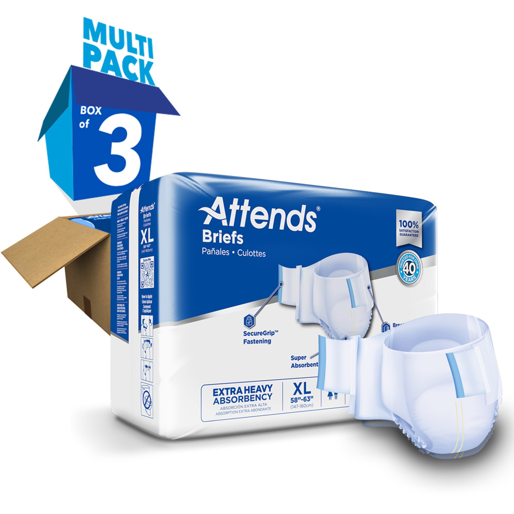 Attends® Extra Heavy Absorbency Briefs, Extra Large - Image 8