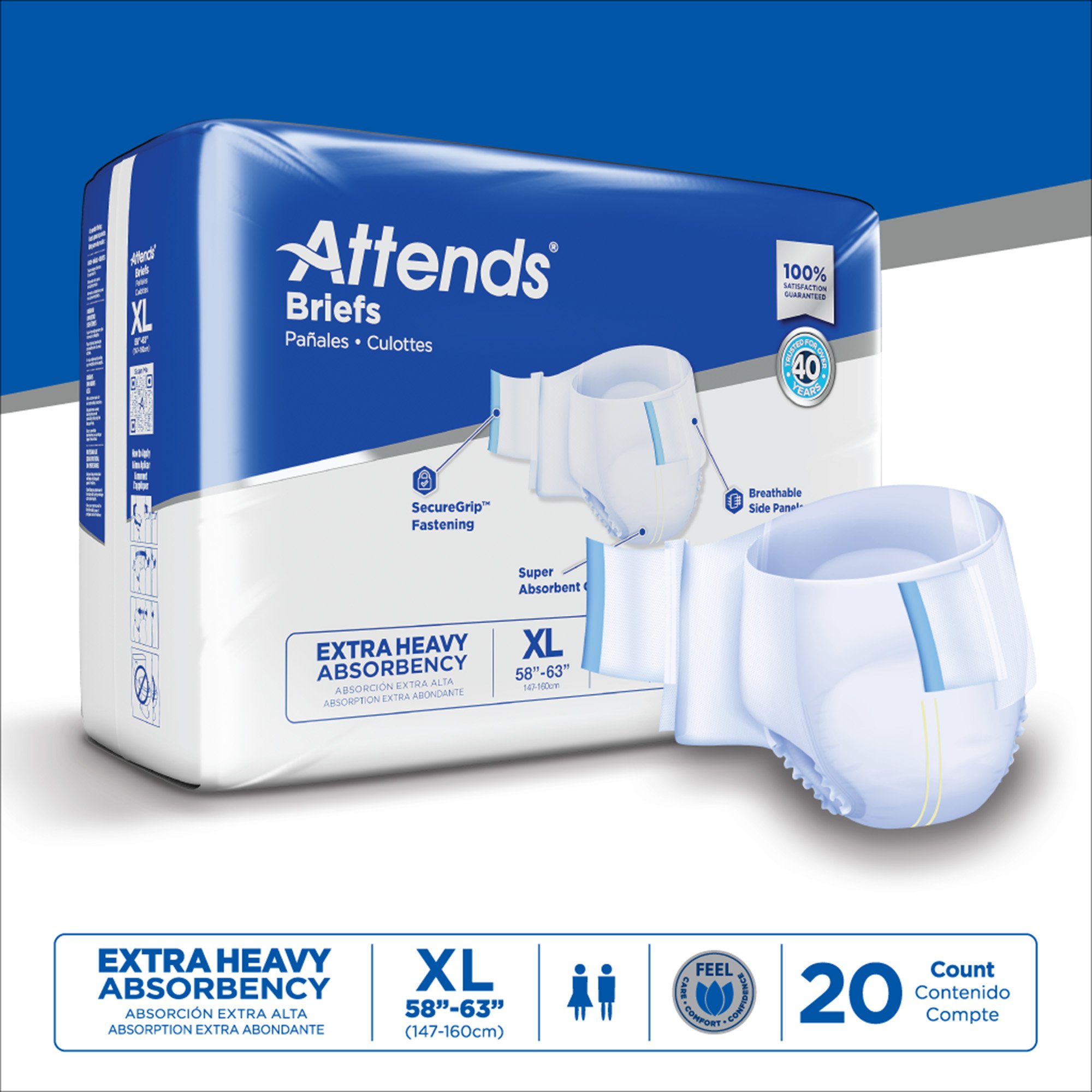 Attends® Extra Heavy Absorbency Briefs, Extra Large - Image 9