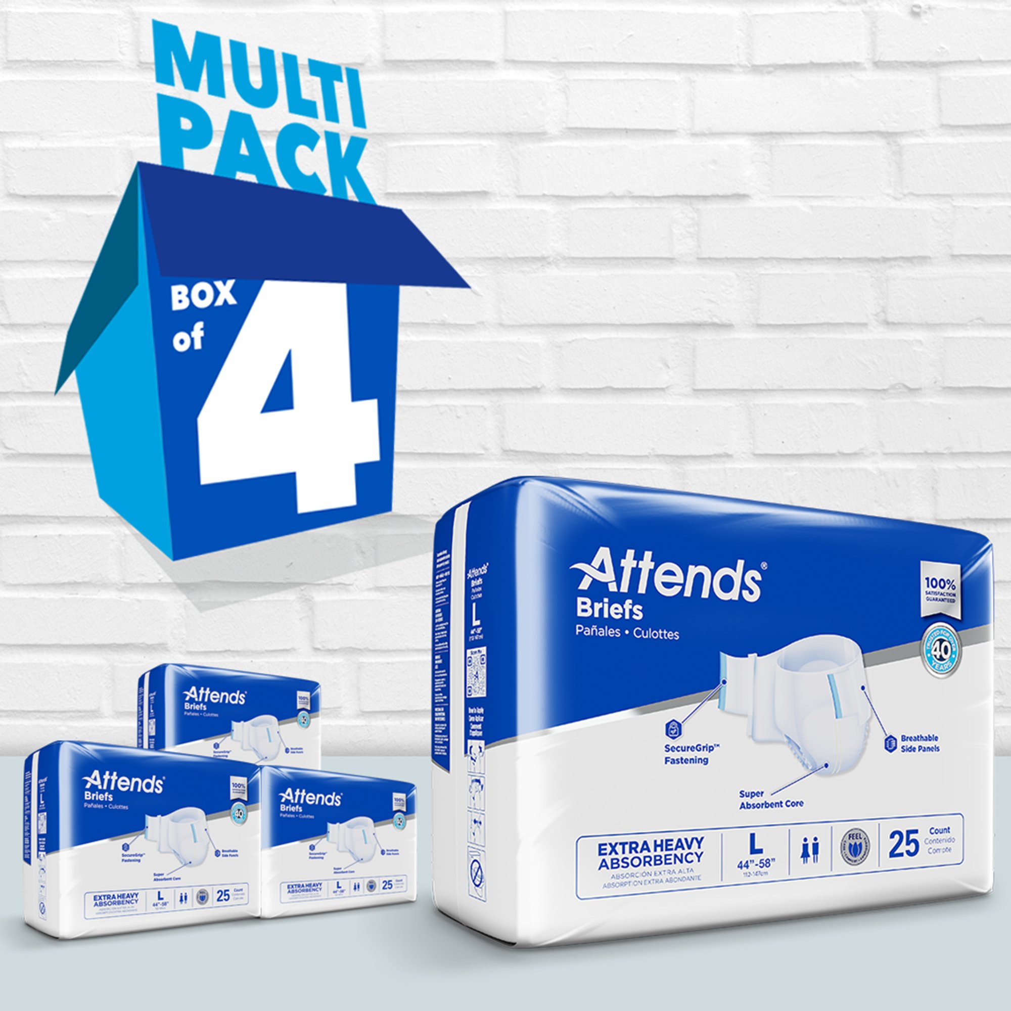 Attends® Extra Heavy Absorbency Briefs, Large - Image 5