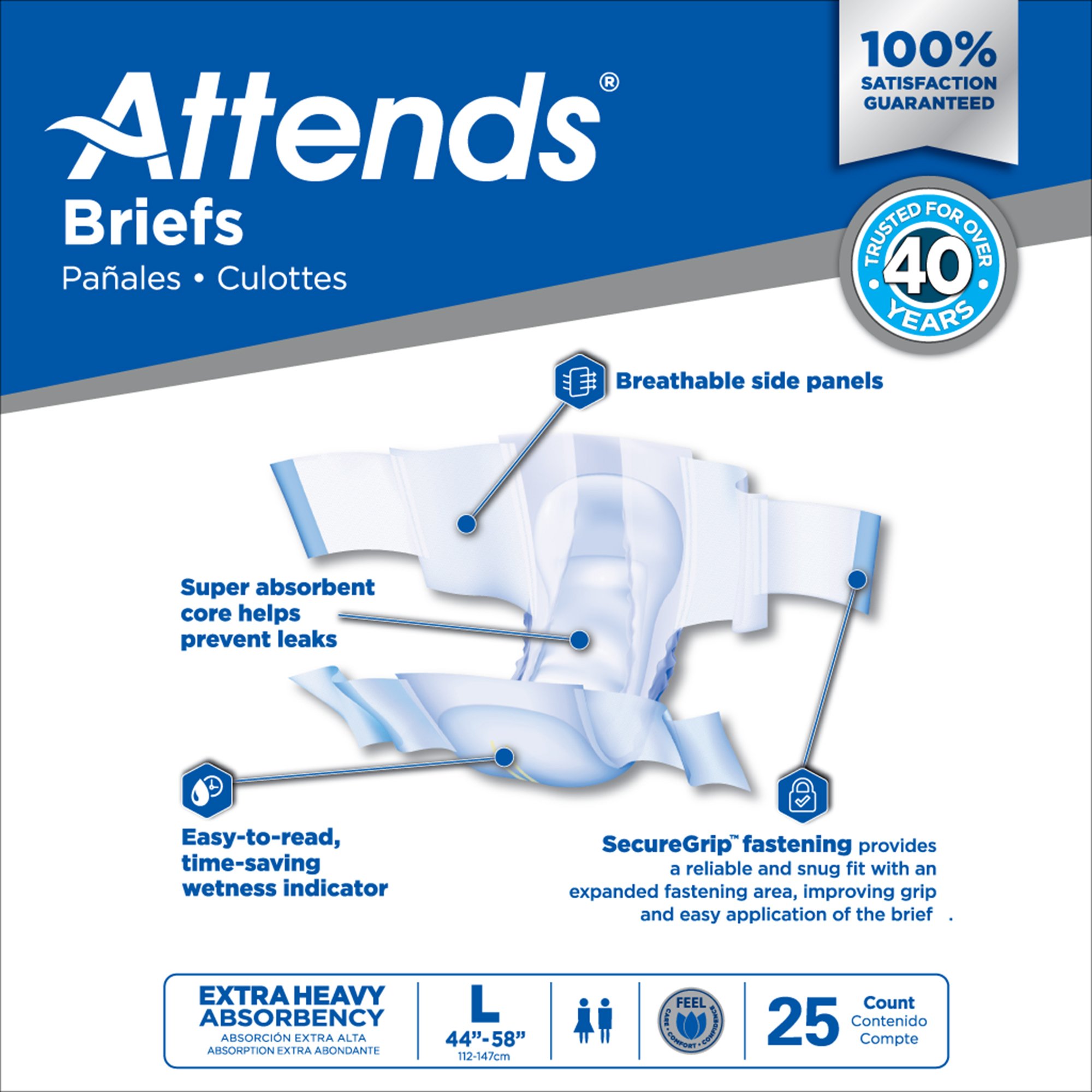 Attends® Extra Heavy Absorbency Briefs, Large - Image 8