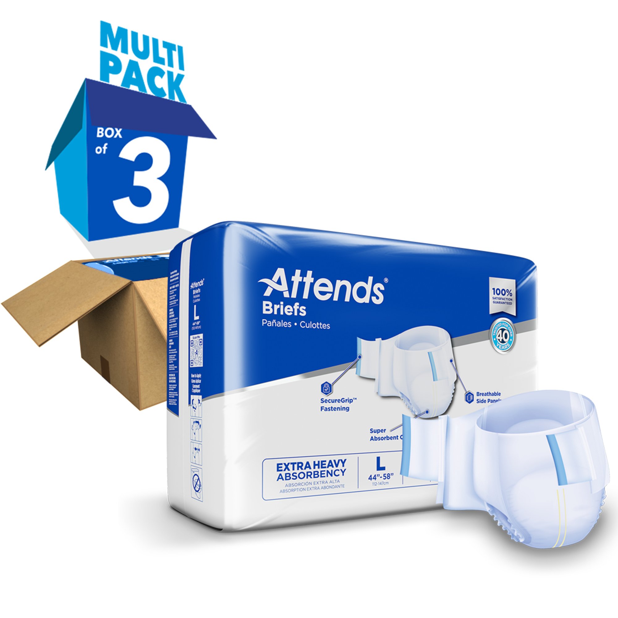 Attends® Extra Heavy Absorbency Briefs, Large - Image 8
