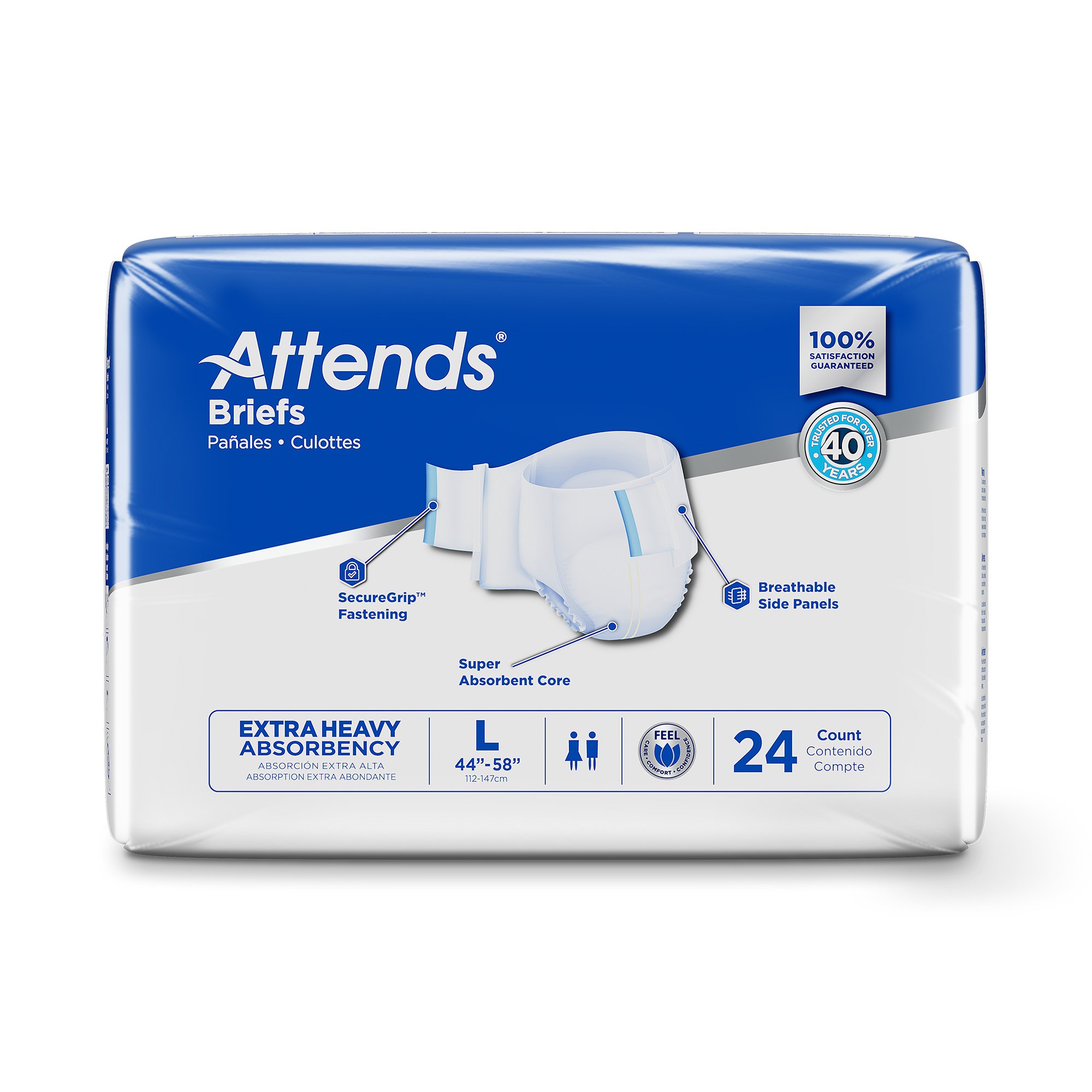 Attends® Extra Heavy Absorbency Briefs, Large - Image 3