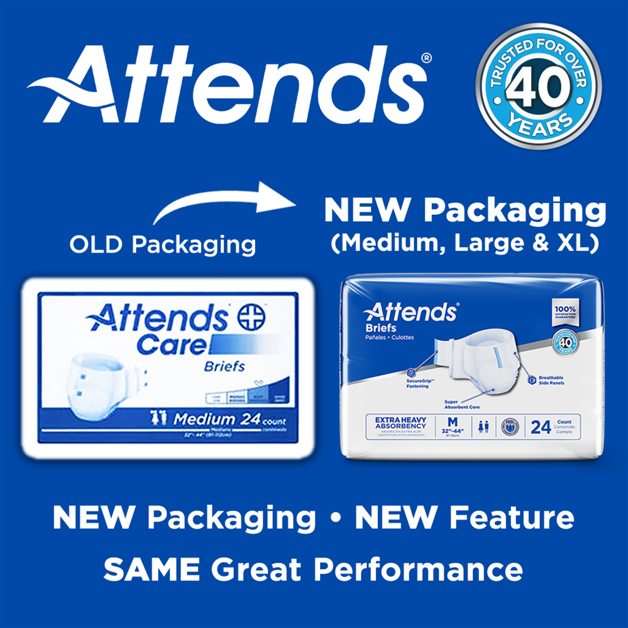 Attends® Extra Heavy Absorbency Briefs, Medium - Image 4