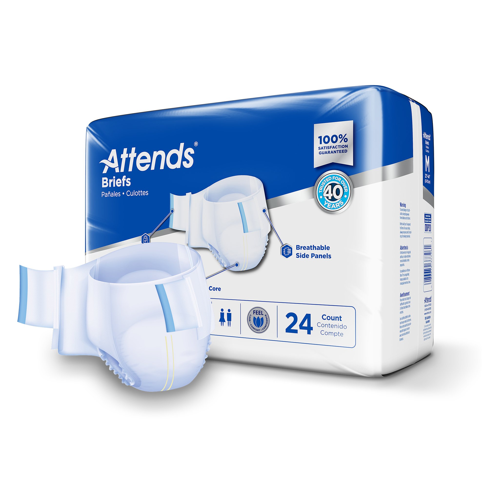 Attends® Extra Heavy Absorbency Briefs, Medium - Image 2