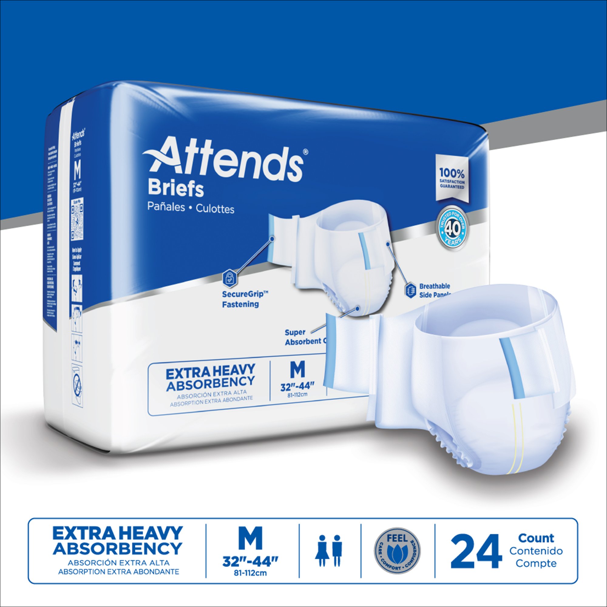 Attends® Extra Heavy Absorbency Briefs, Medium - Image 10