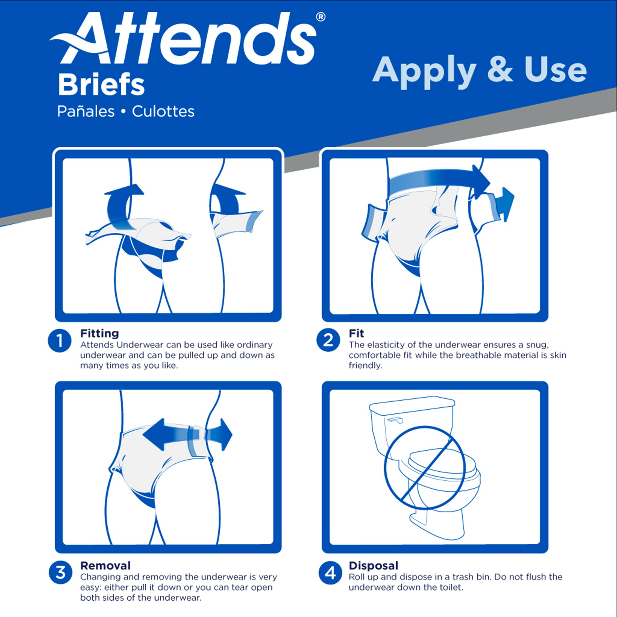 Attends® Extra Heavy Absorbency Briefs, X-Large - Image 7