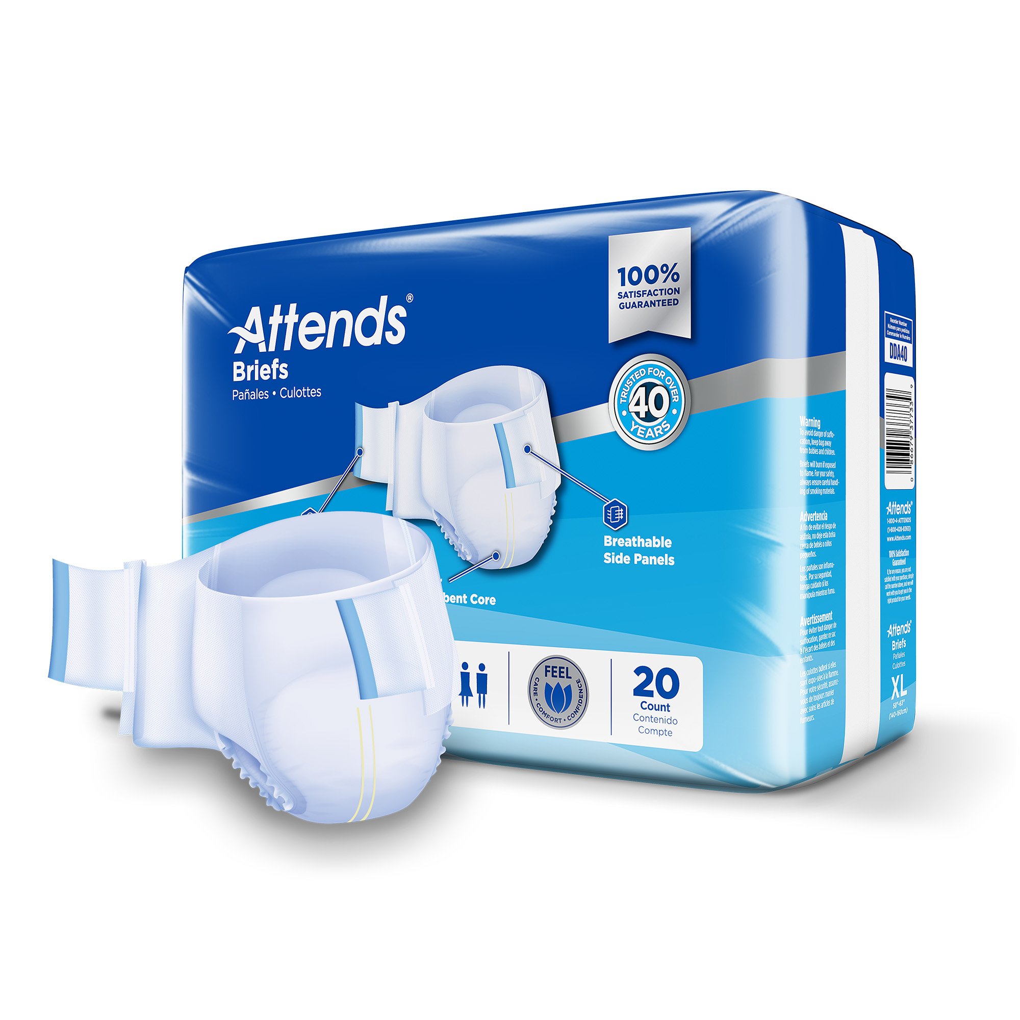 Attends® Heavy Absorbency Briefs, Extra Large - Image 2