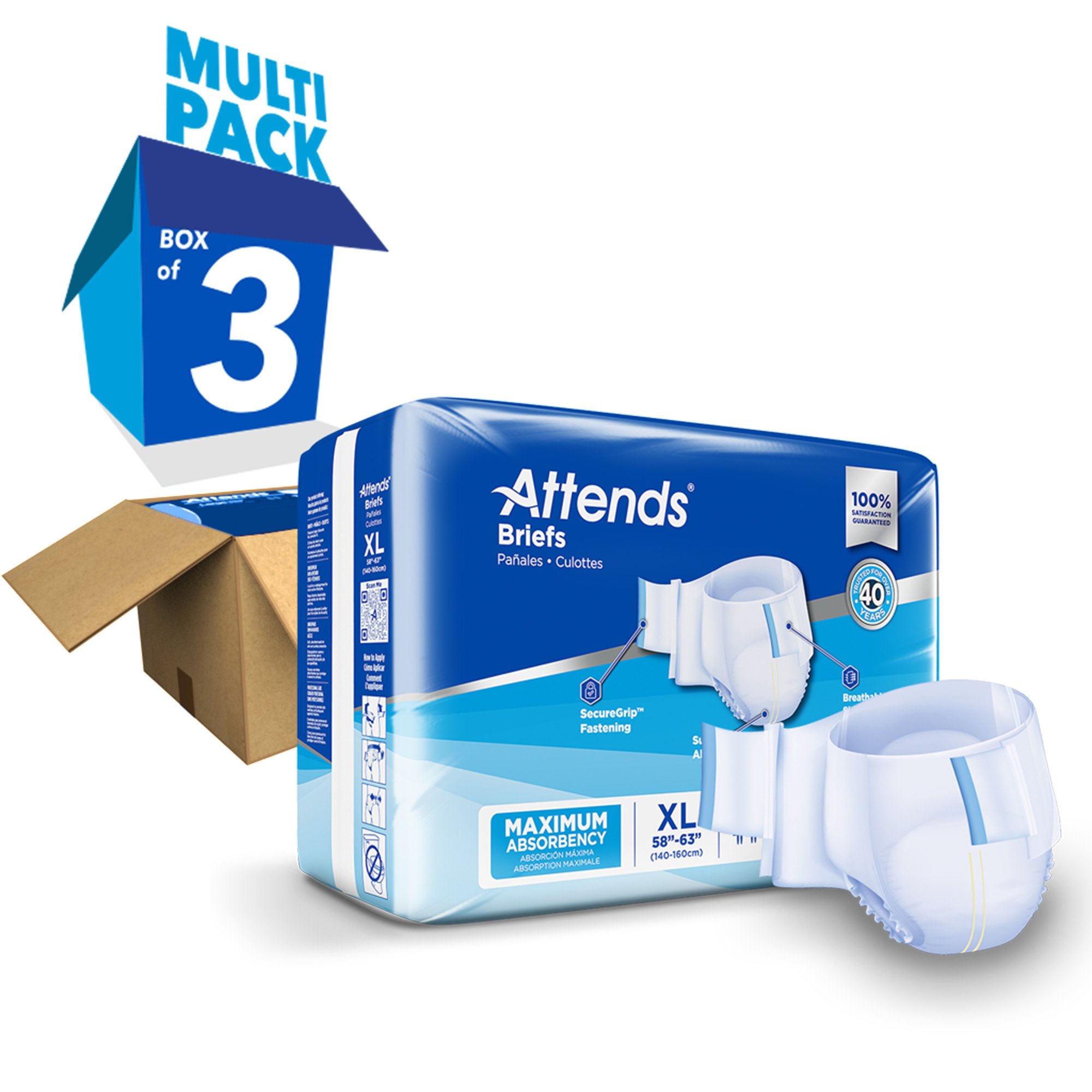 Attends® Heavy Absorbency Briefs, Extra Large - Image 8