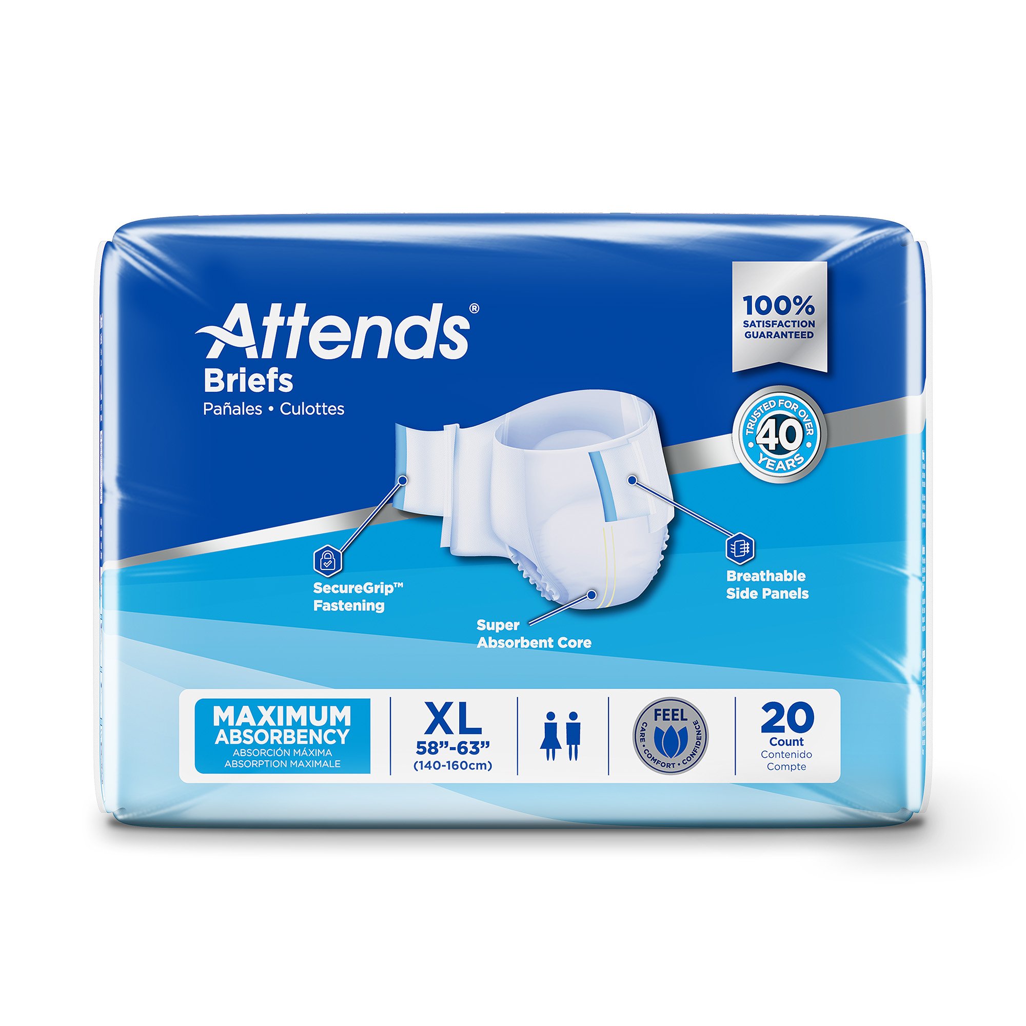 Attends® Heavy Absorbency Briefs, Extra Large - Image 3
