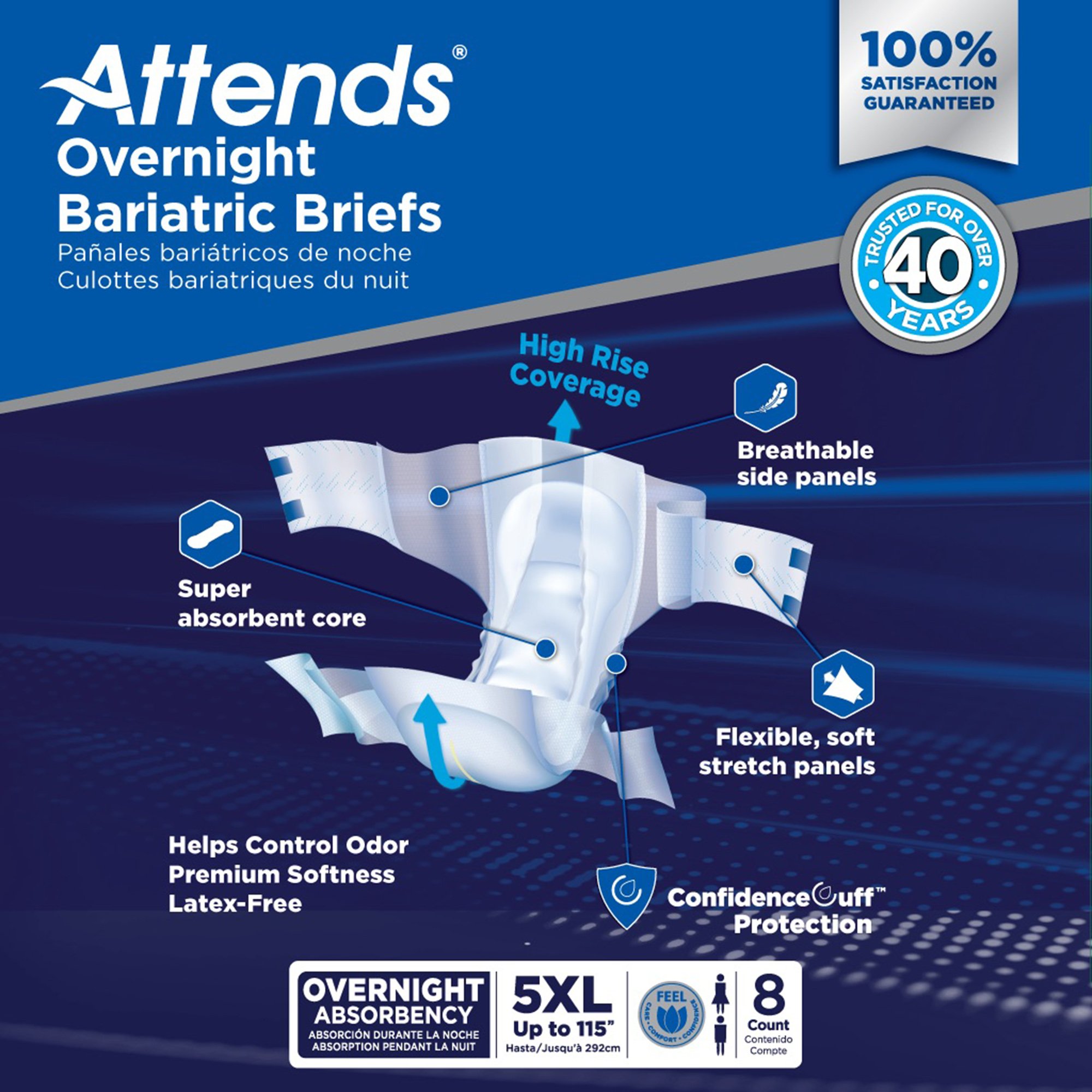 Attends® Overnight Bariatric Briefs, 5X-Large - Image 5