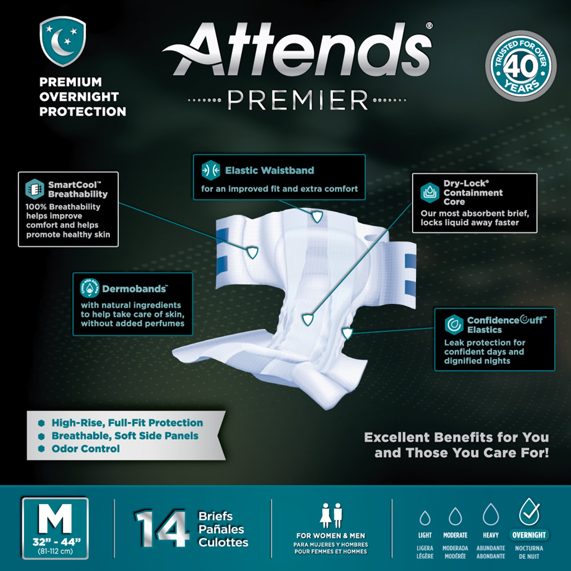 Attends® Premier Briefs, Medium - Image 8