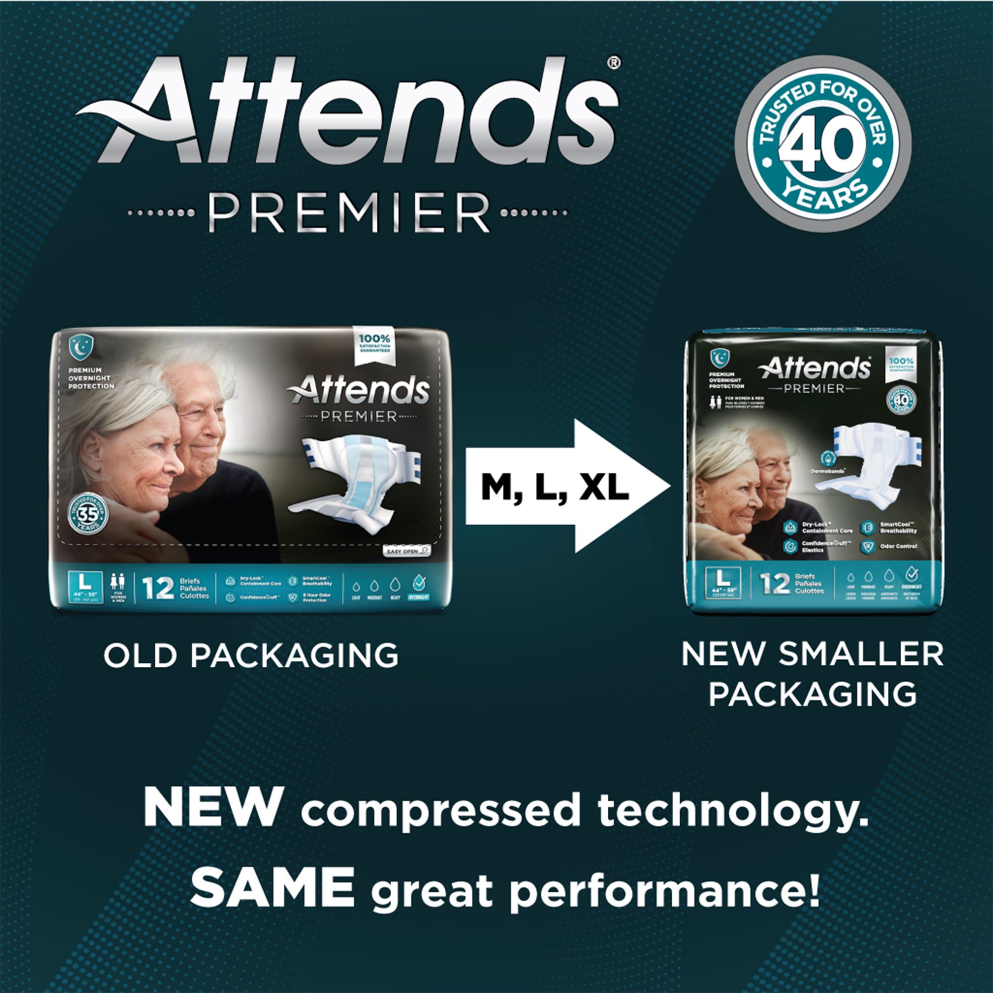 Attends® Premier Briefs, Medium - Image 3