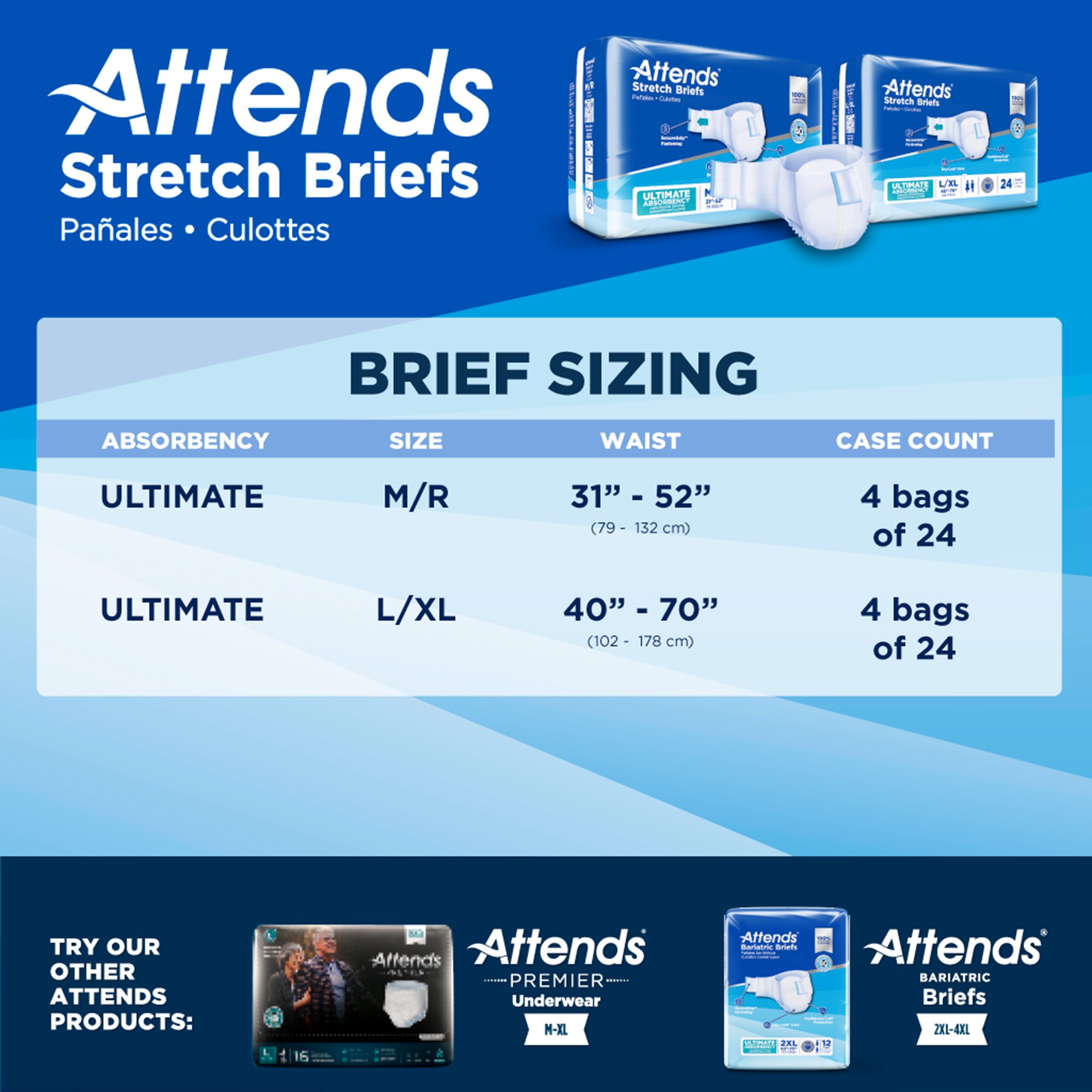 Attends® Stretch Briefs, Large / X-Large - Image 5