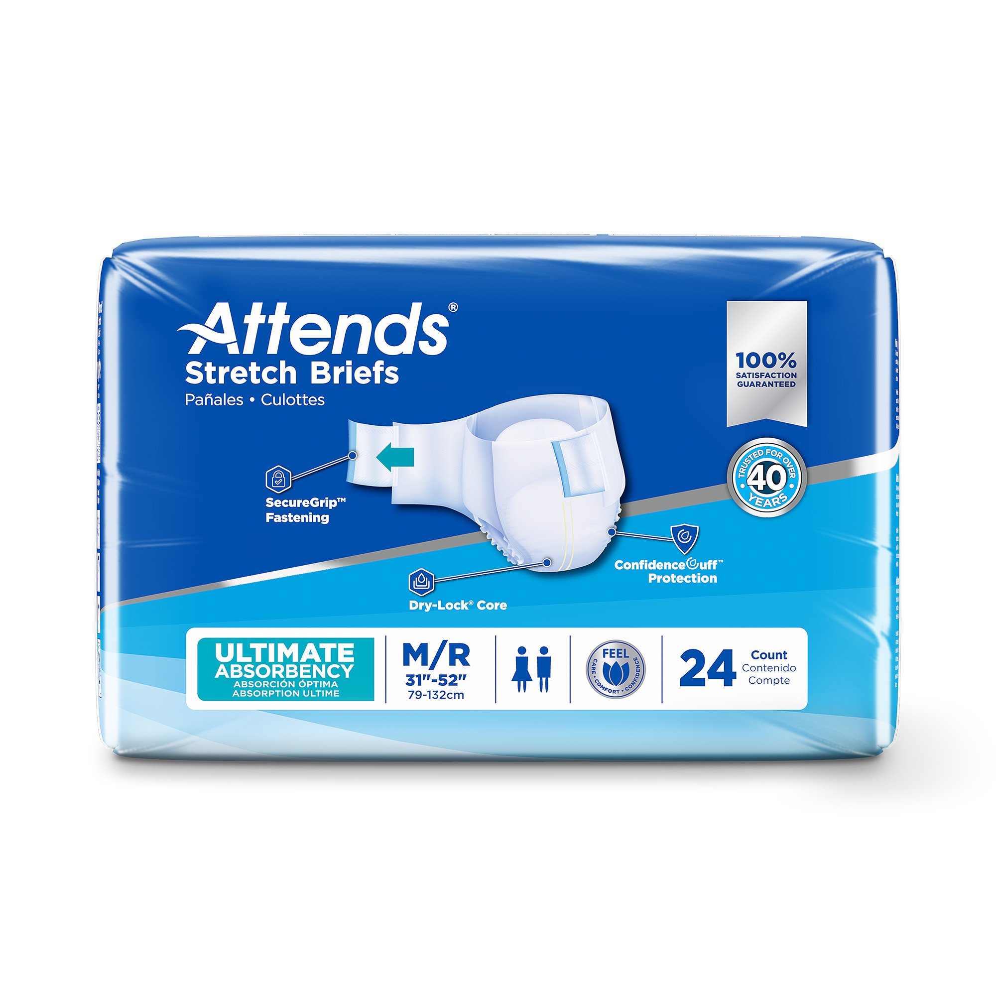 Attends® Stretch Briefs, Medium / Regular - Image 2