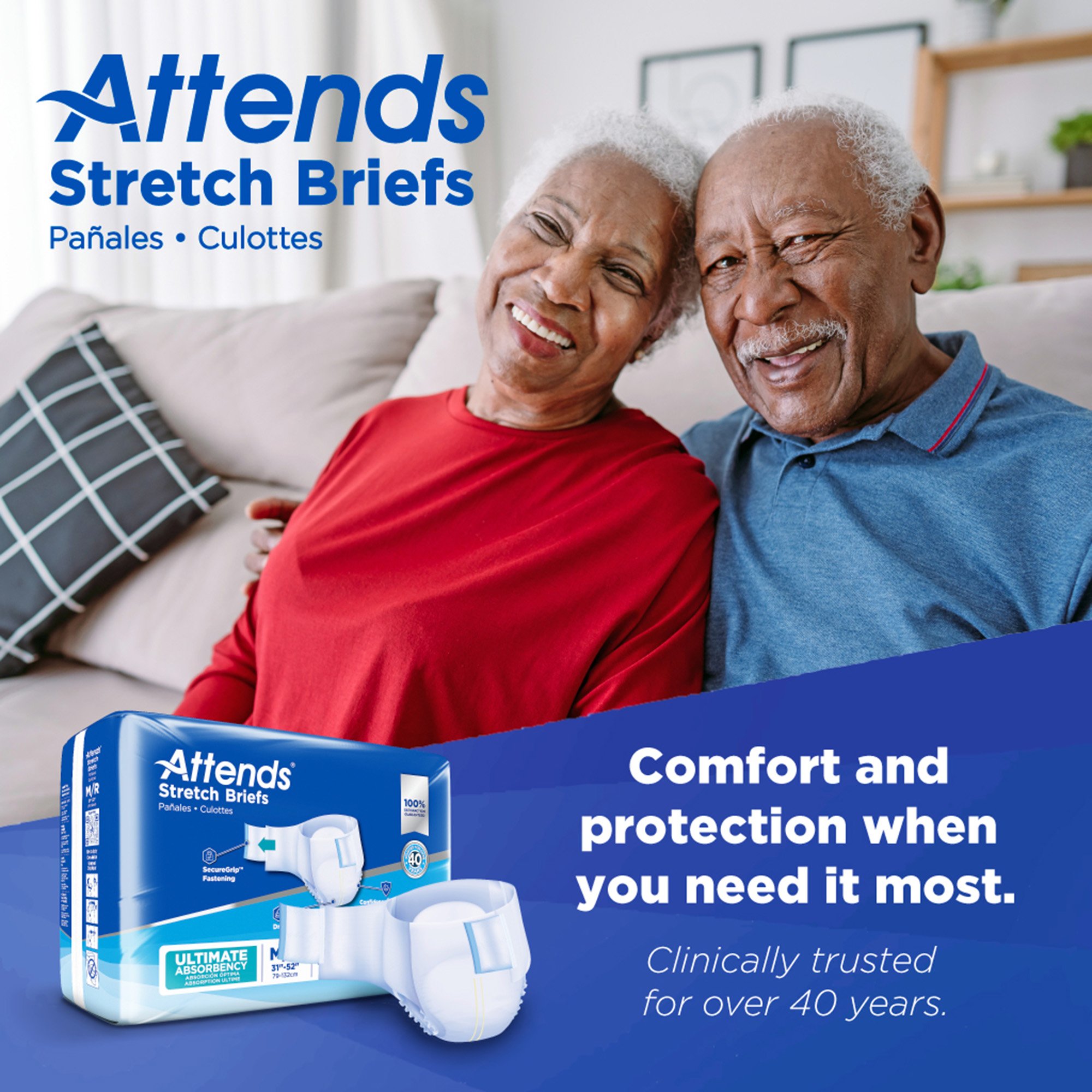 Attends® Stretch Briefs, Medium / Regular - Image 9