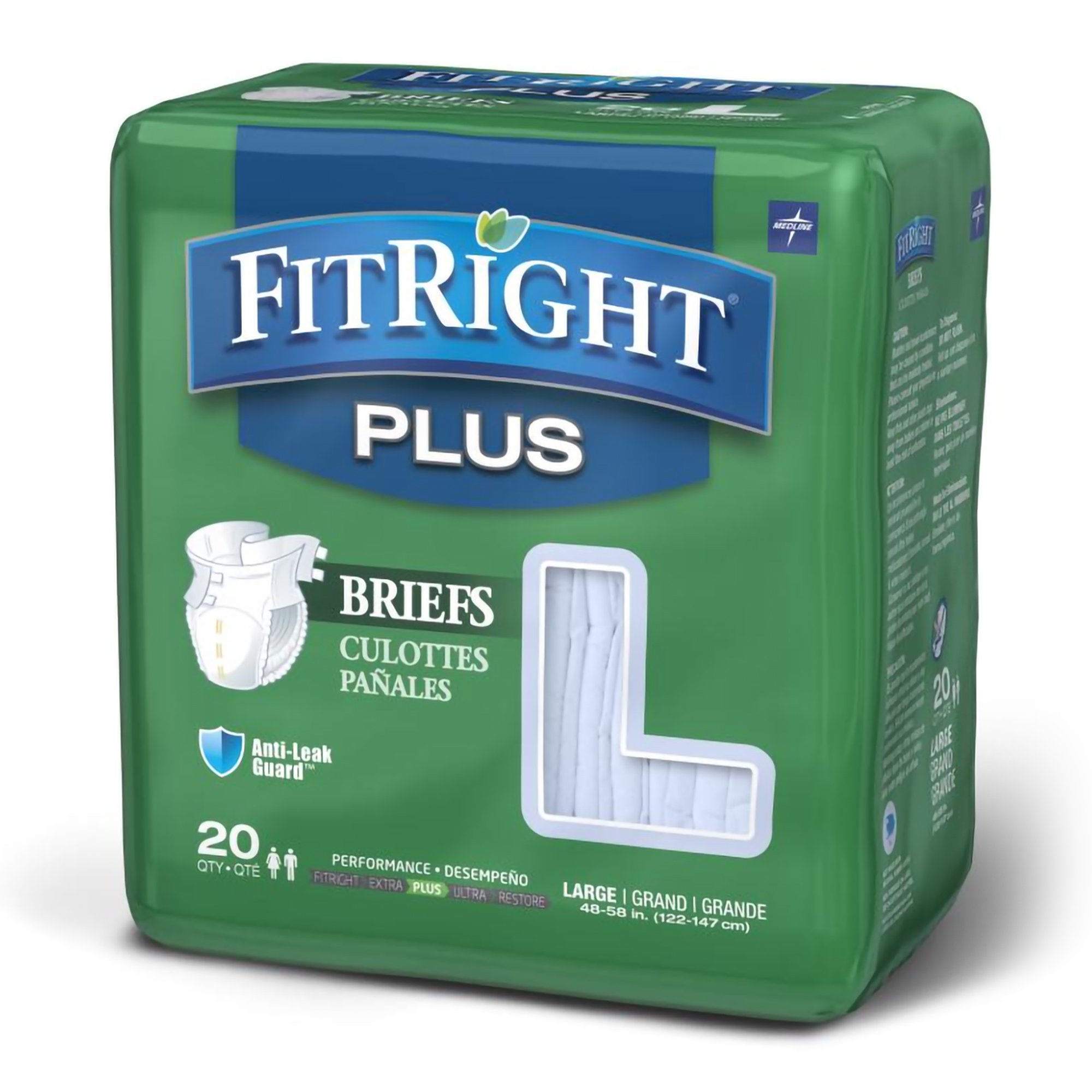FitRight™ Plus Anti-Leak Guard Briefs, Large