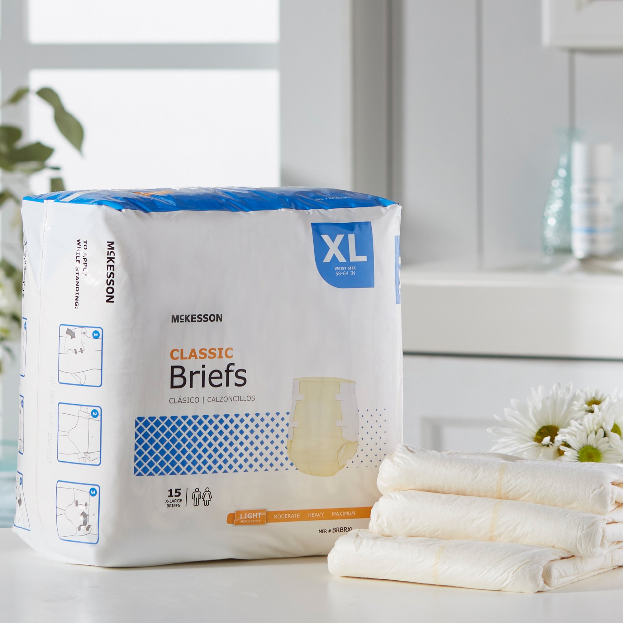 McKesson Classic Light Absorbency Incontinence Brief, Extra Large - Image 8