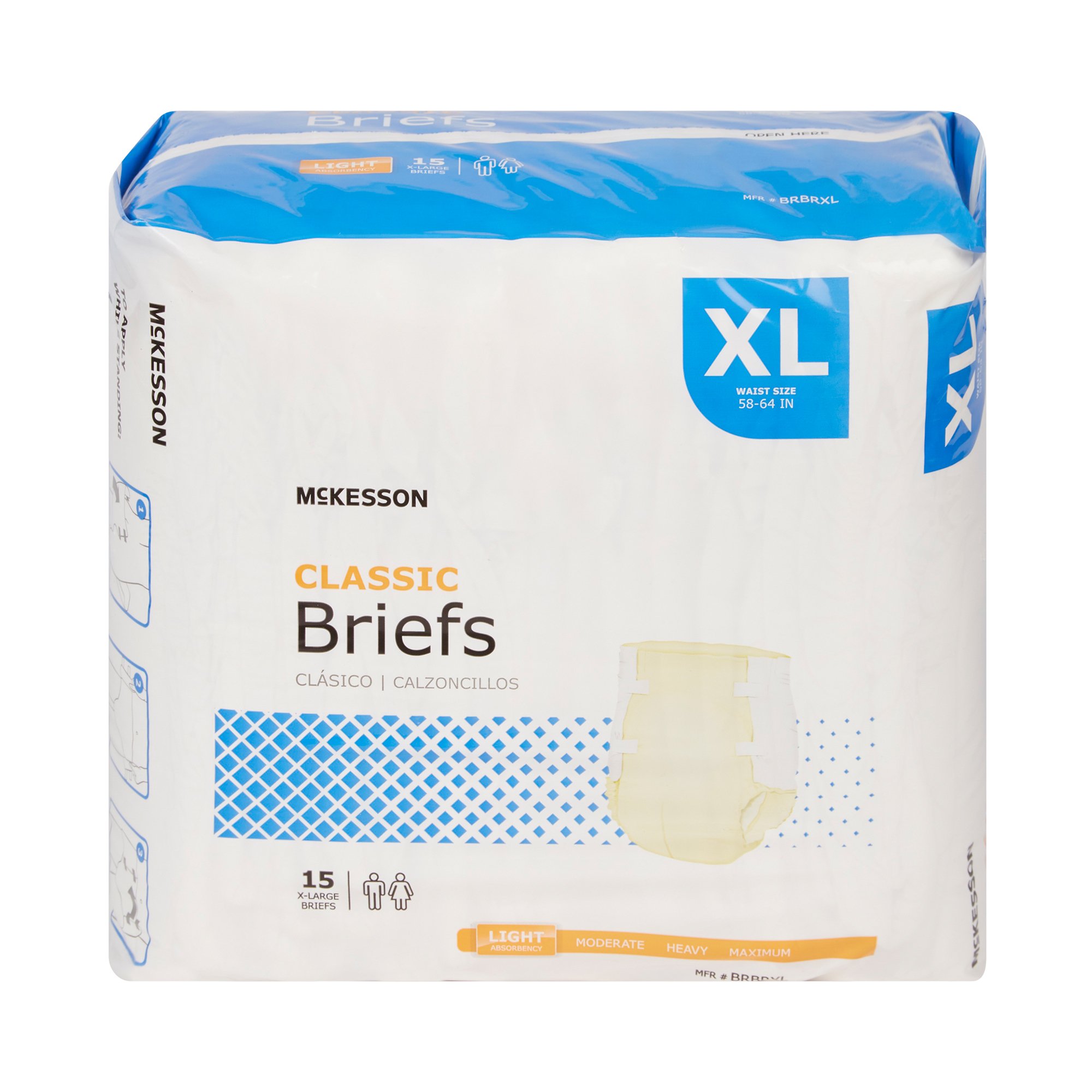 McKesson Classic Light Absorbency Incontinence Brief, Extra Large - Image 6