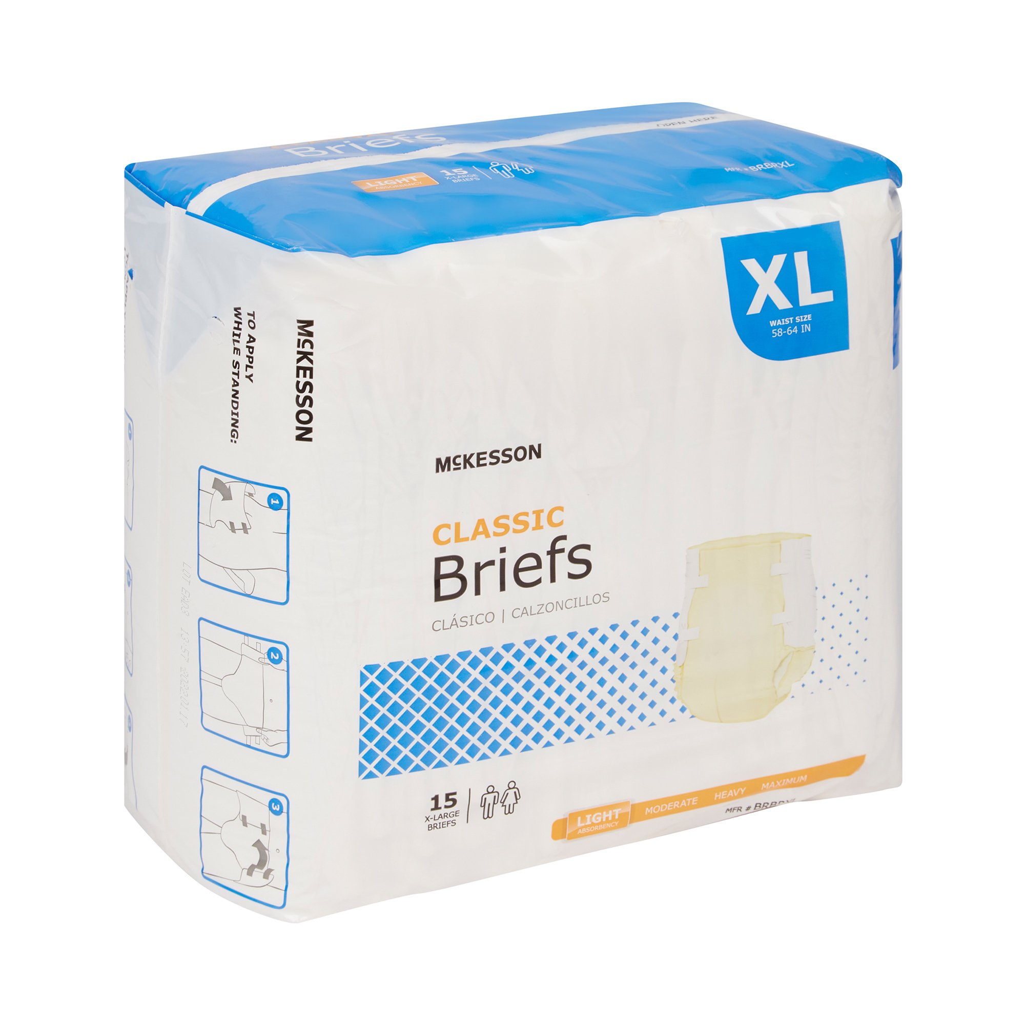 McKesson Classic Light Absorbency Incontinence Brief, Extra Large - Image 7
