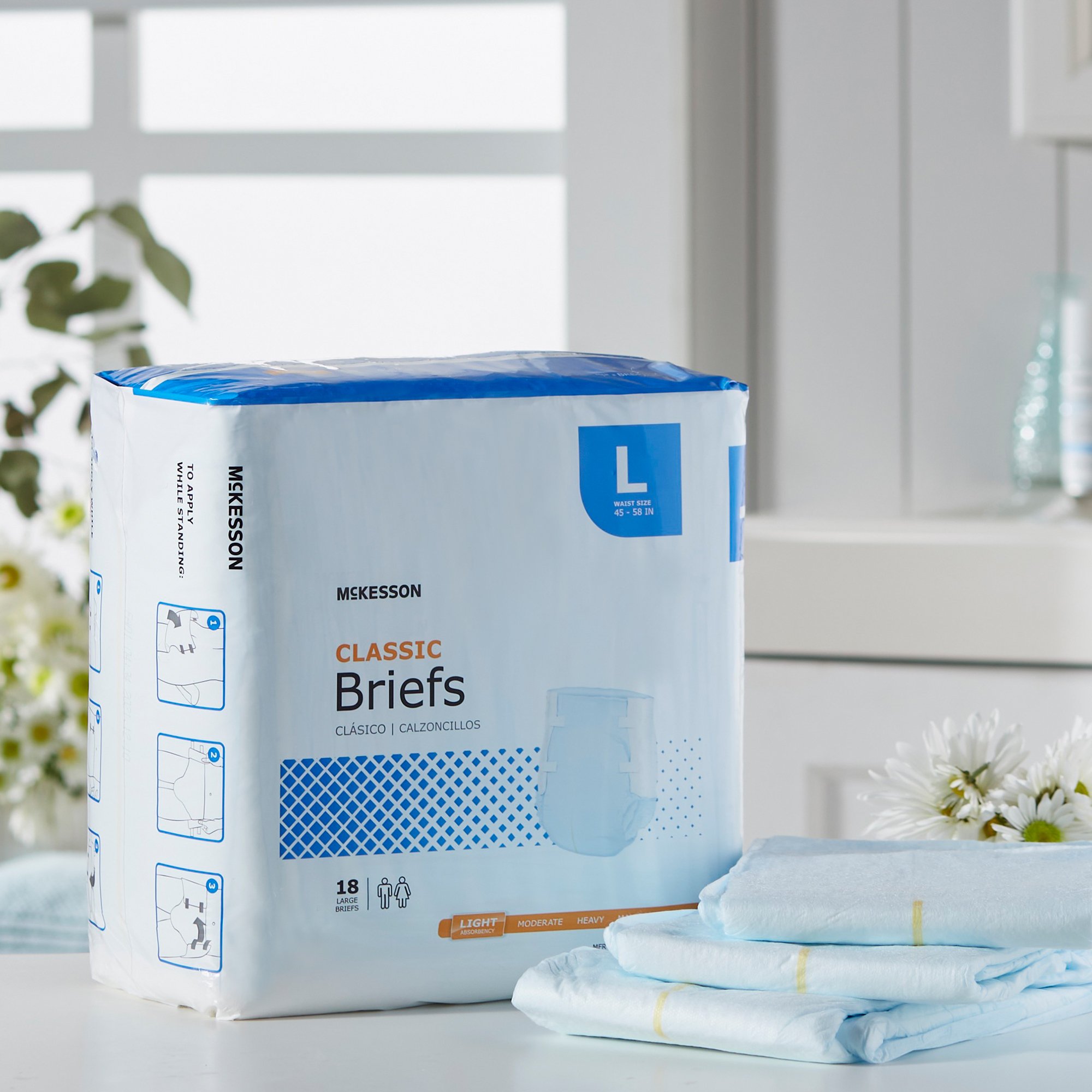 McKesson Classic Light Absorbency Incontinence Brief, Large - Image 8
