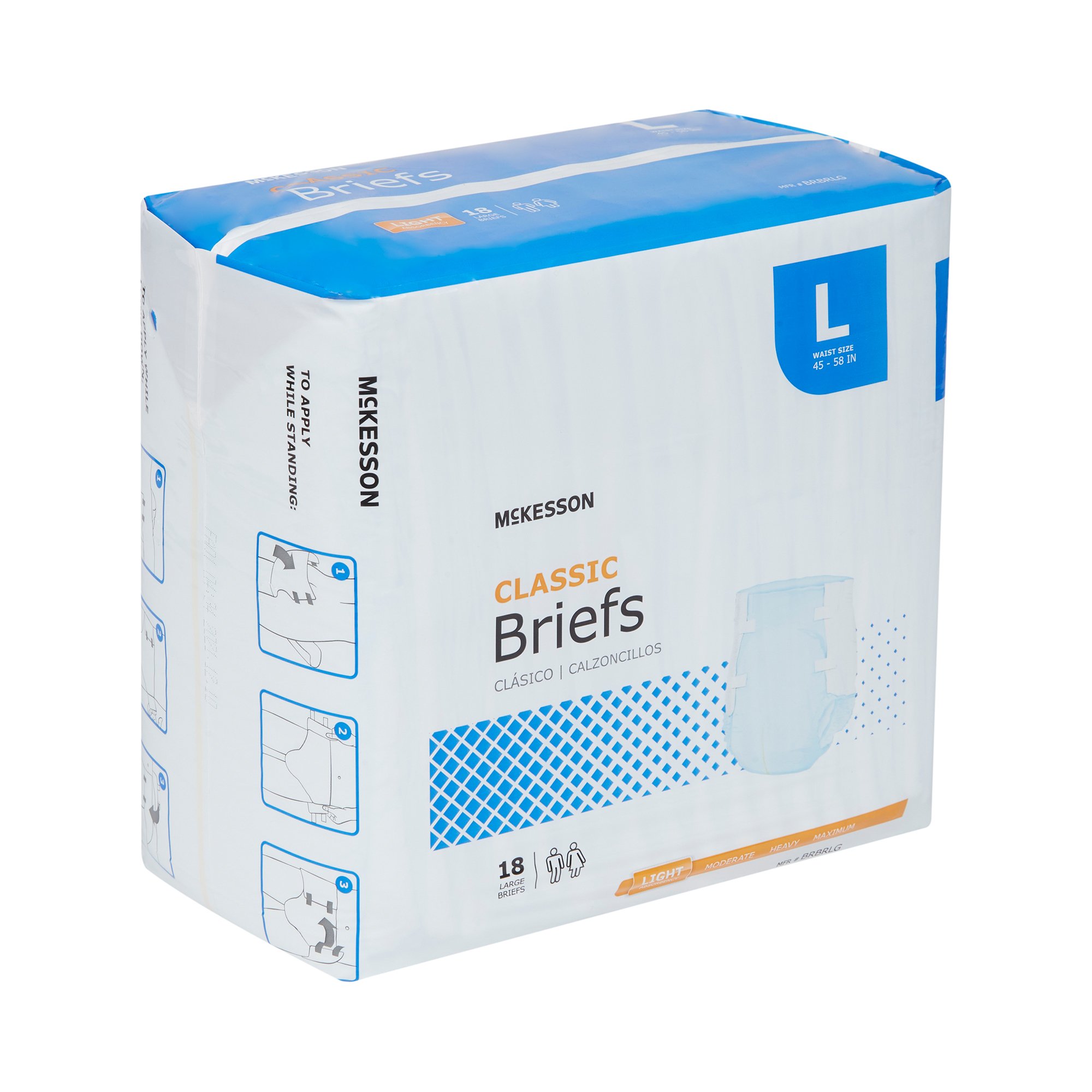 McKesson Classic Light Absorbency Incontinence Brief, Large - Image 7