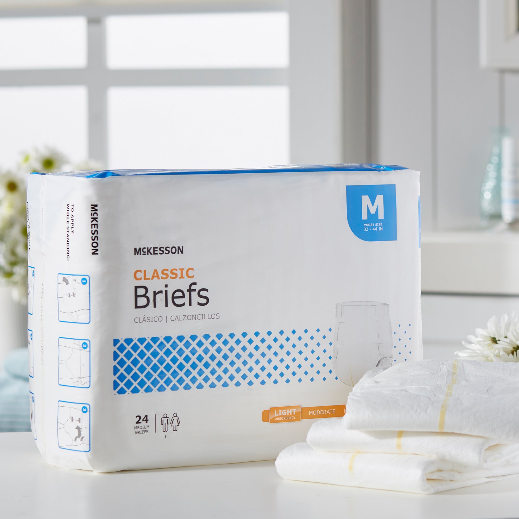 McKesson Classic Light Absorbency Incontinence Brief, Medium - Image 8