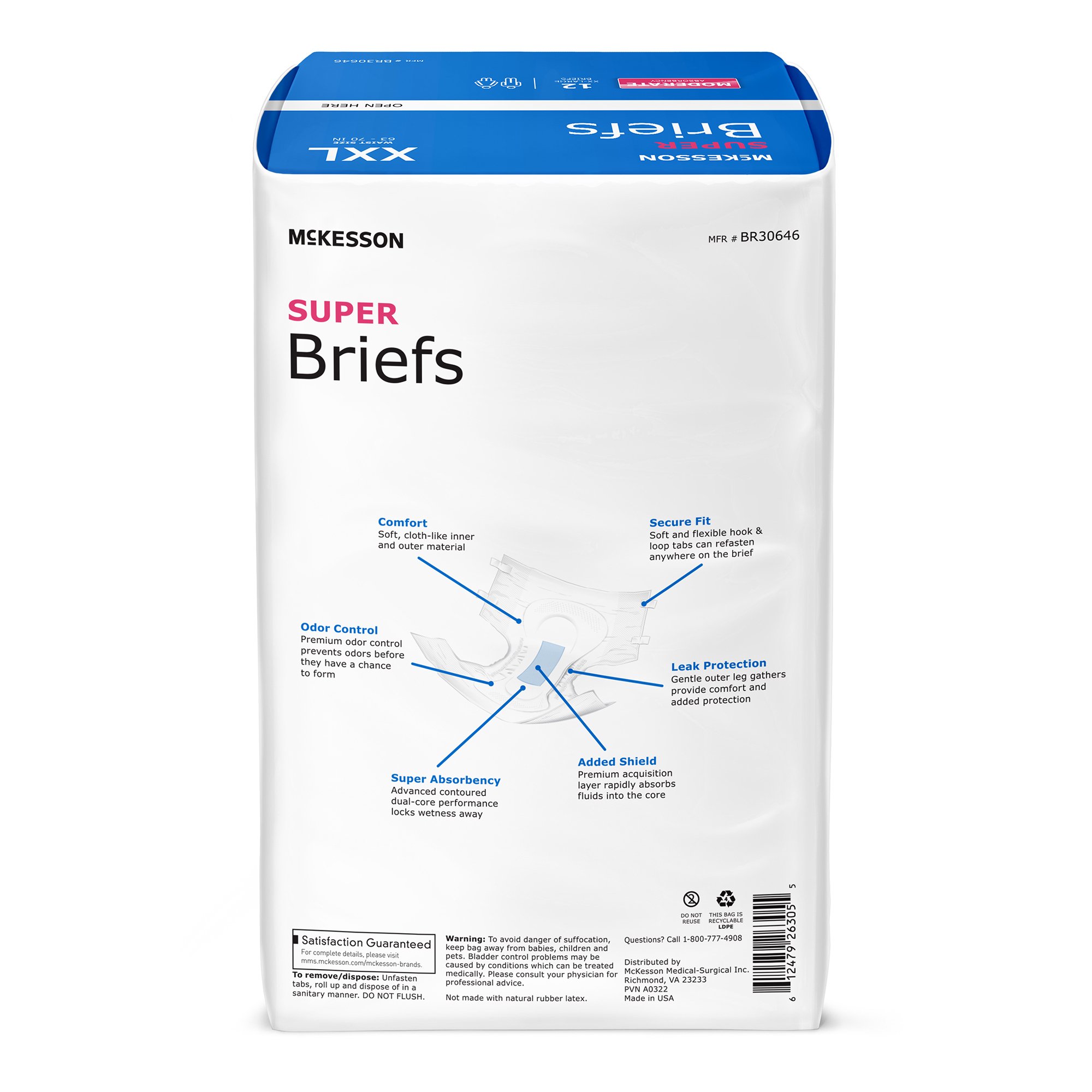 McKesson Super Moderate Absorbency Incontinence Briefs, 2X-Large - Image 2