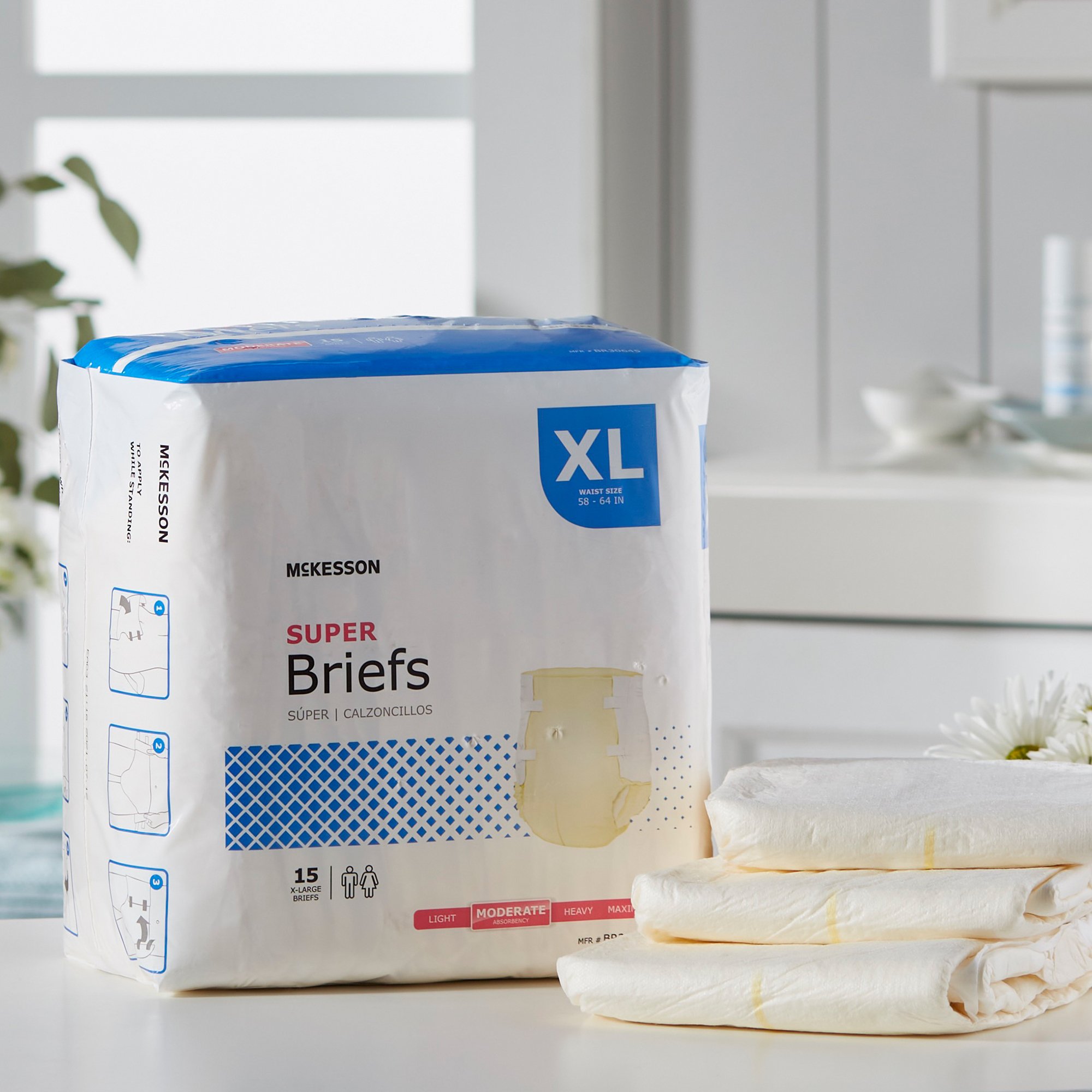 McKesson Super Moderate Absorbency Incontinence Briefs, Extra Large - Image 8