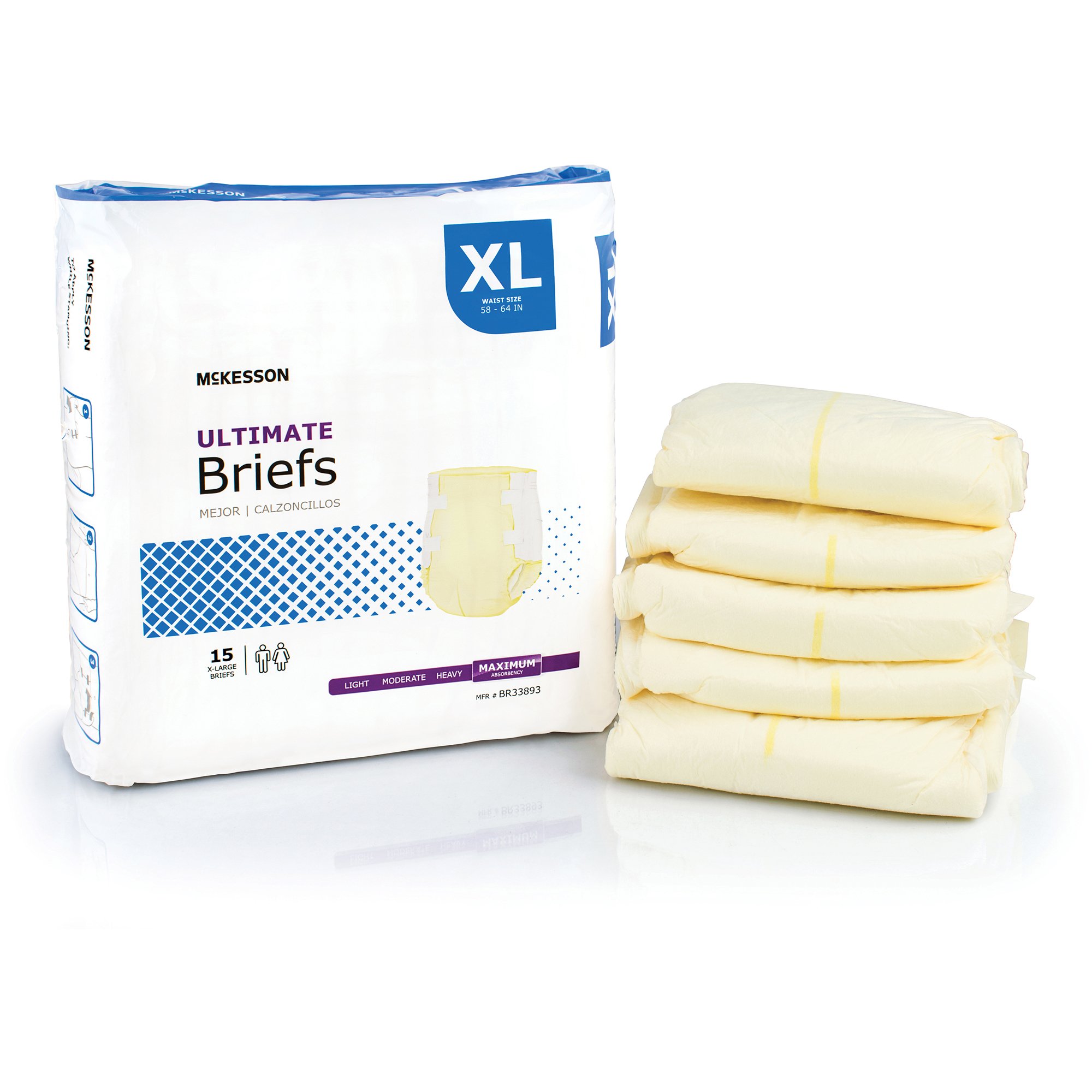 McKesson Ultimate Heavy Absorbency Incontinence Brief, Extra Large - Image 6