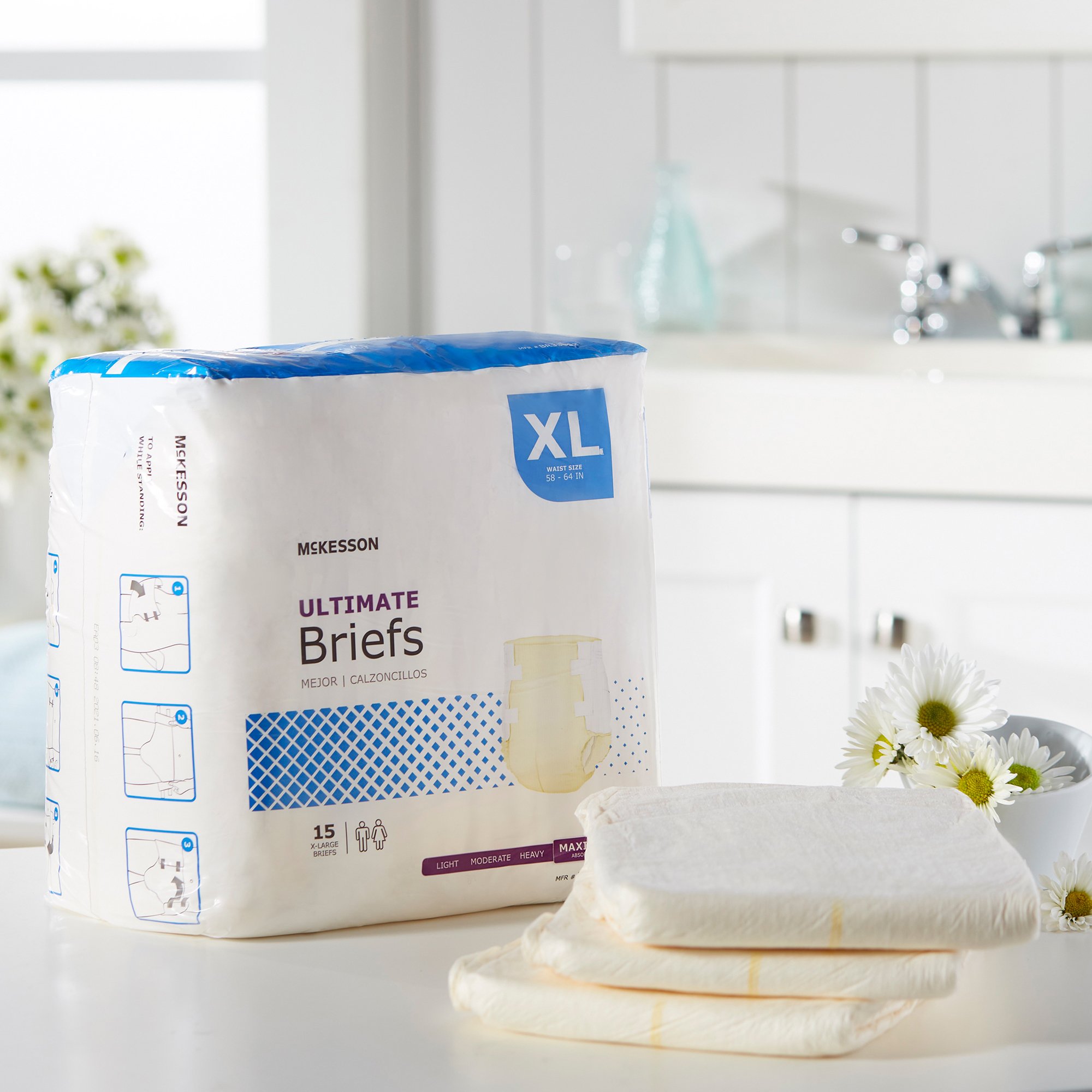 McKesson Ultimate Heavy Absorbency Incontinence Brief, Extra Large - Image 9