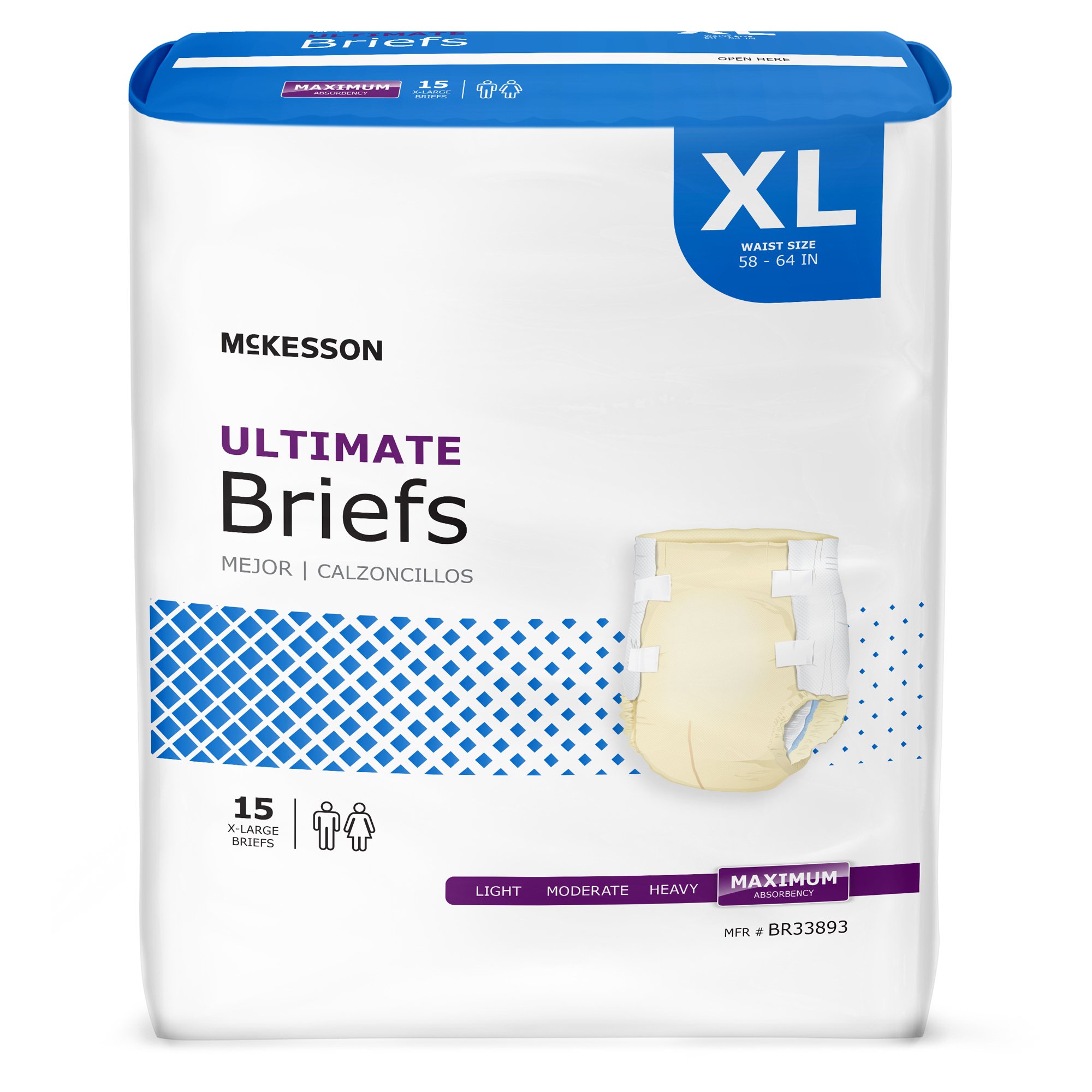 McKesson Ultimate Heavy Absorbency Incontinence Brief, Extra Large