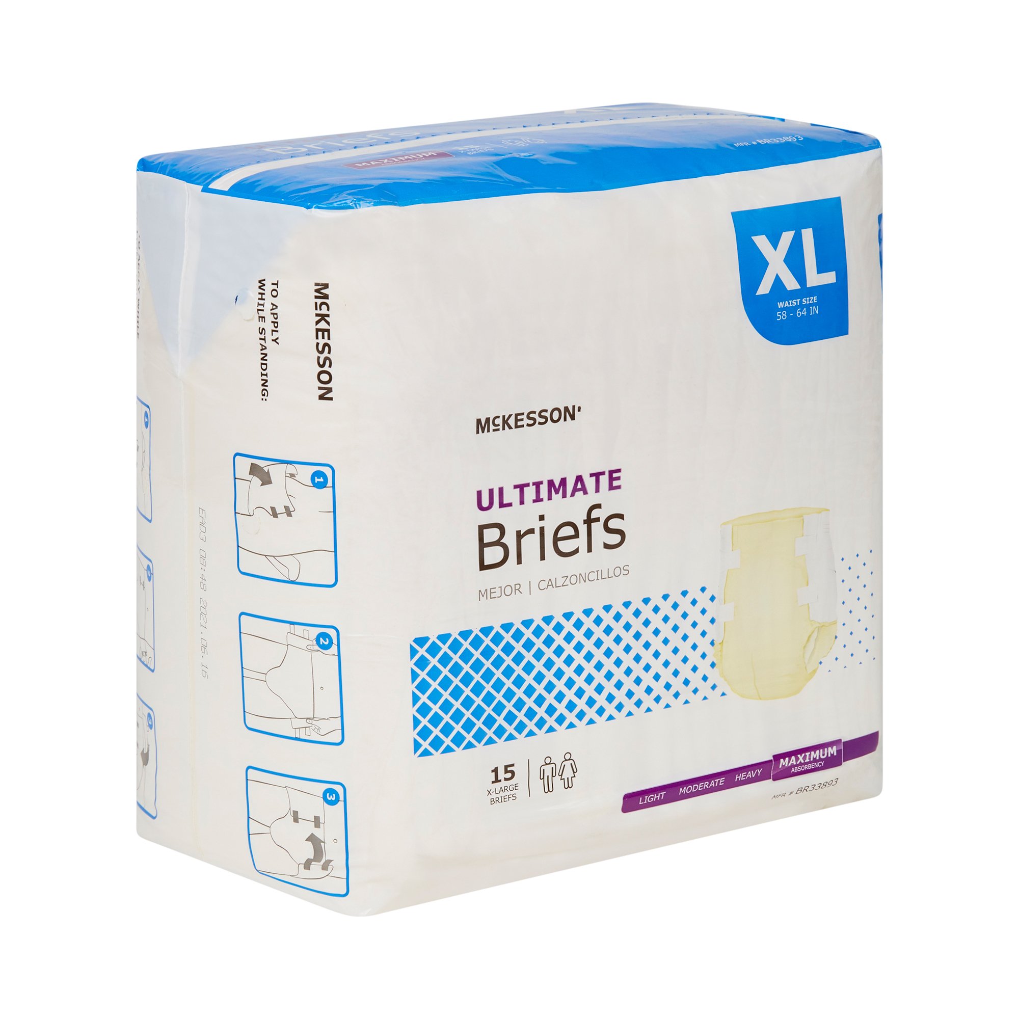 McKesson Ultimate Heavy Absorbency Incontinence Brief, Extra Large - Image 8