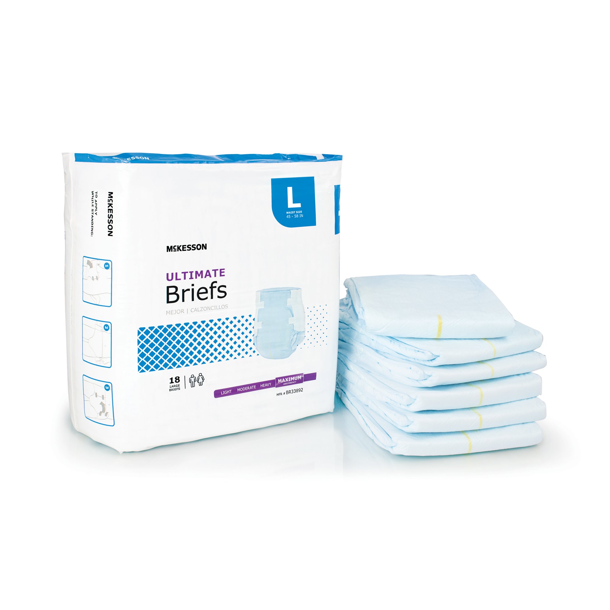 McKesson Ultimate Heavy Absorbency Incontinence Brief, Large - Image 6