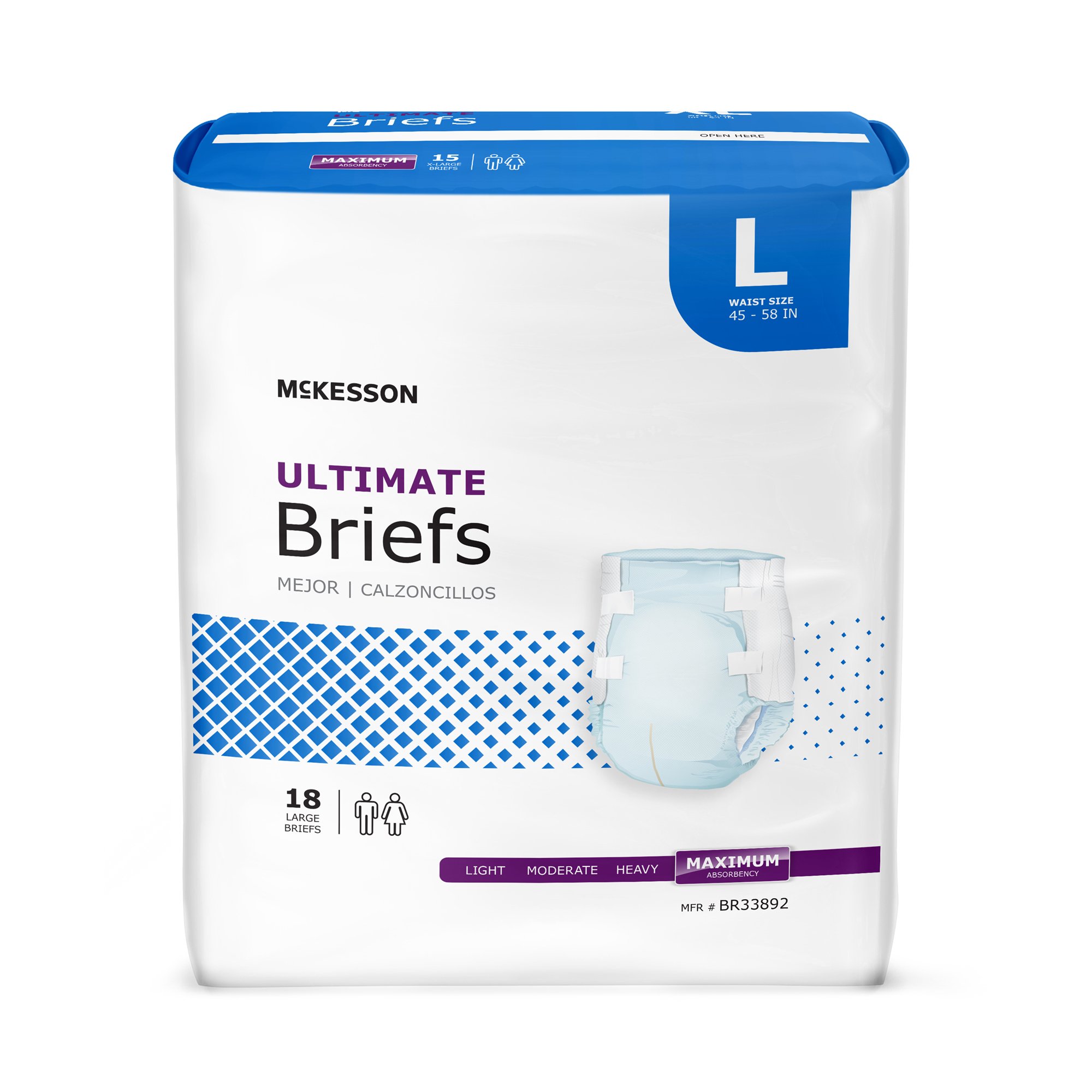 McKesson Ultimate Heavy Absorbency Incontinence Brief, Large - Image 7