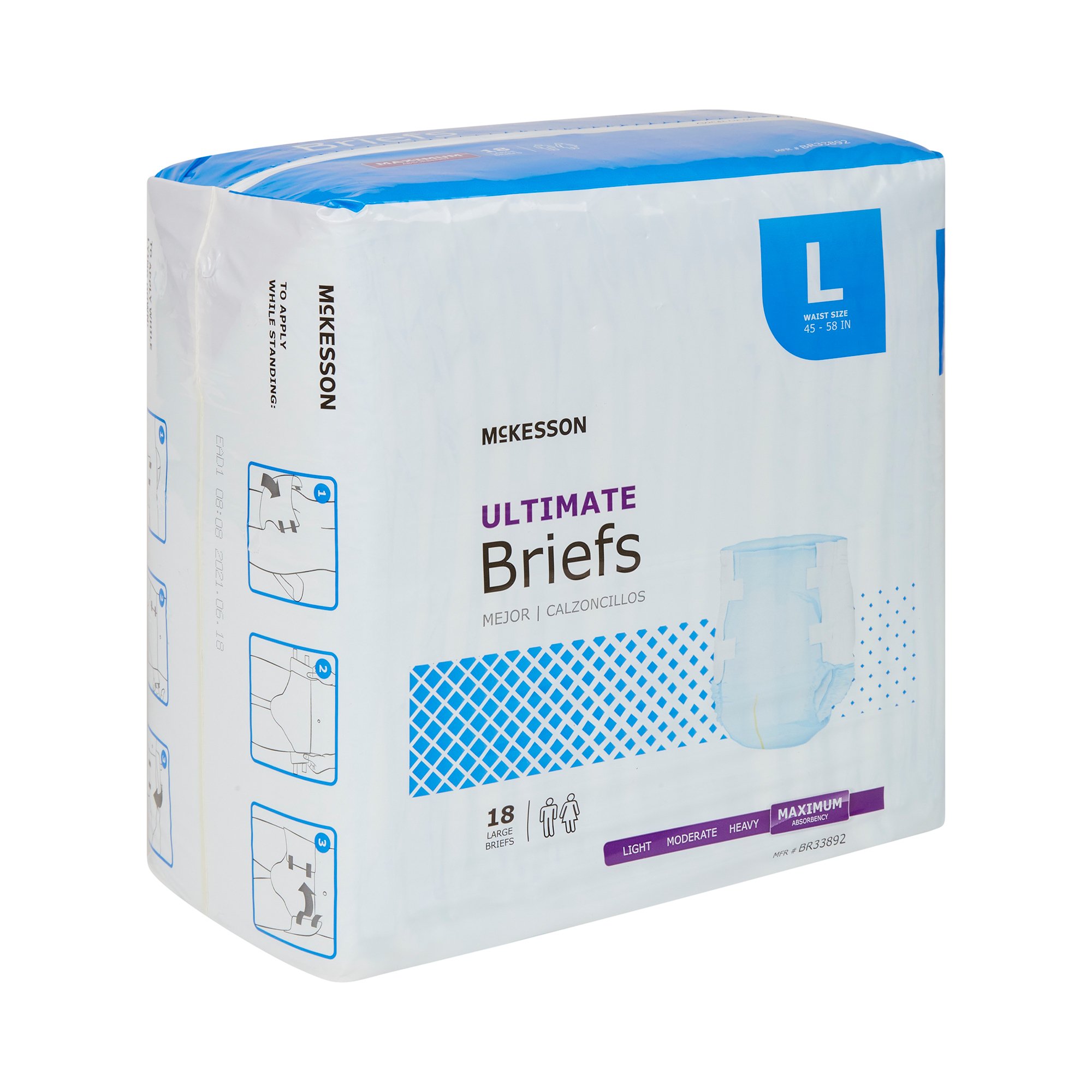 McKesson Ultimate Heavy Absorbency Incontinence Brief, Large - Image 8