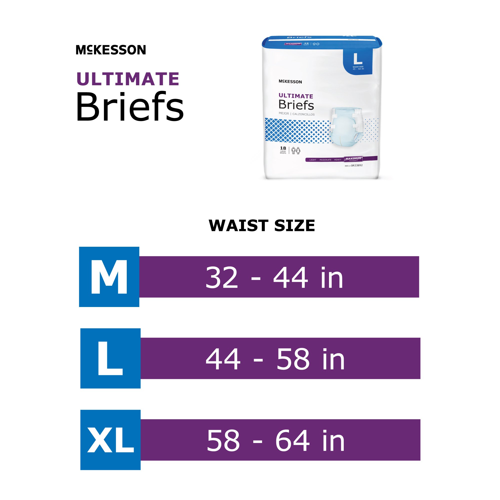 McKesson Ultimate Heavy Absorbency Incontinence Brief, Medium - Image 3